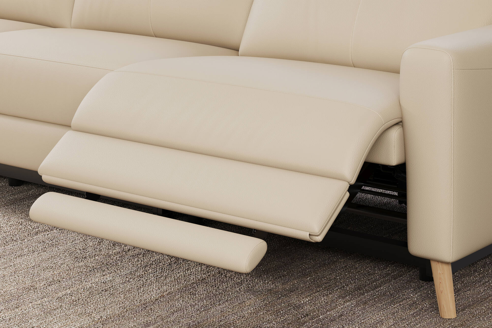 Elodie Leather Dual Recliner Sofa with Console