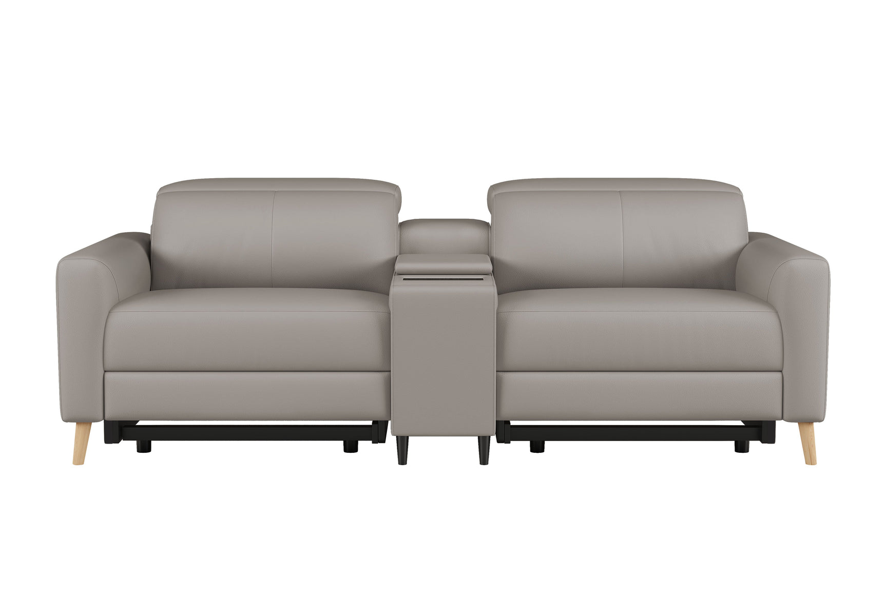 Elodie Leather Dual Recliner Sofa with Console