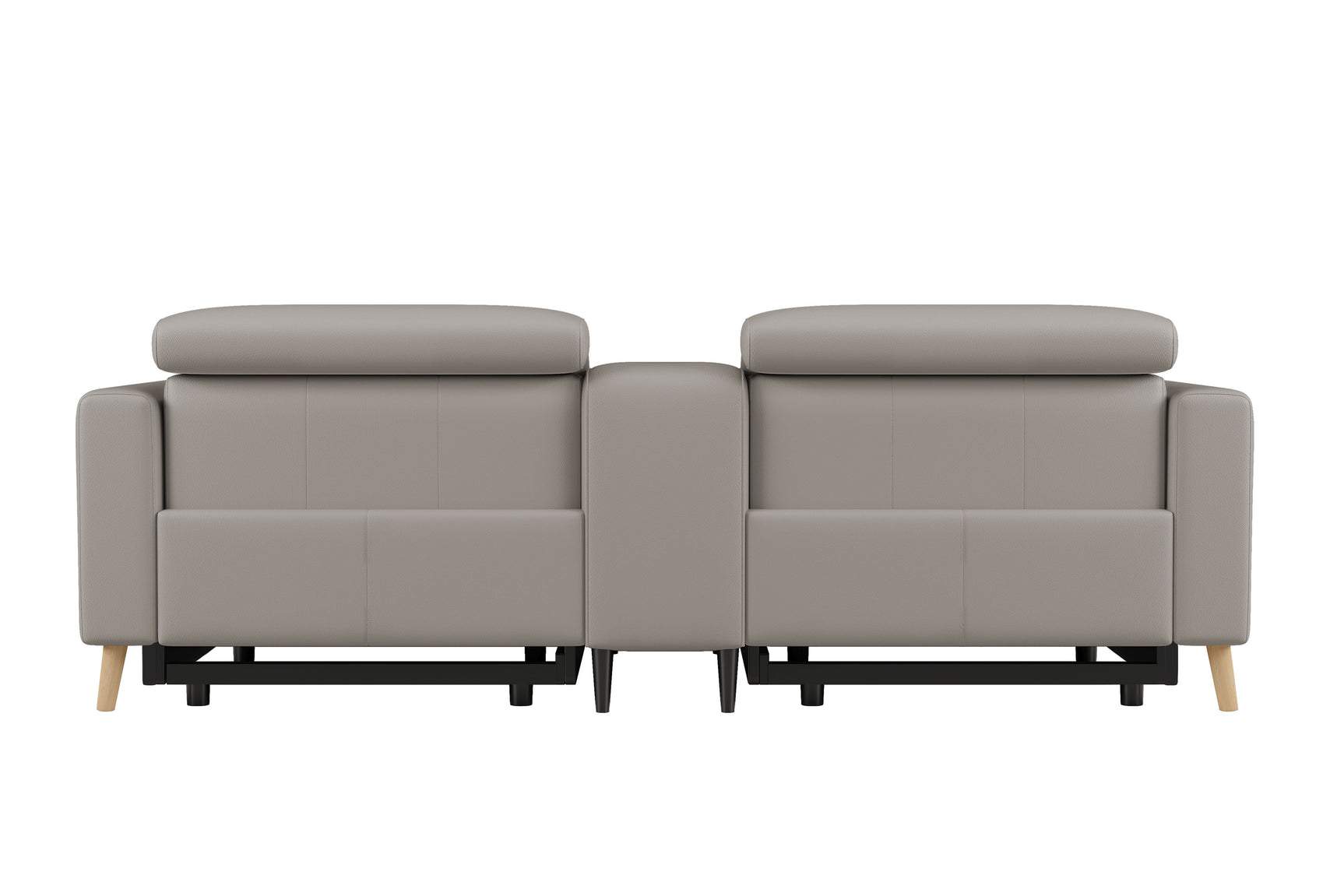 Elodie Leather Dual Recliner Sofa with Console