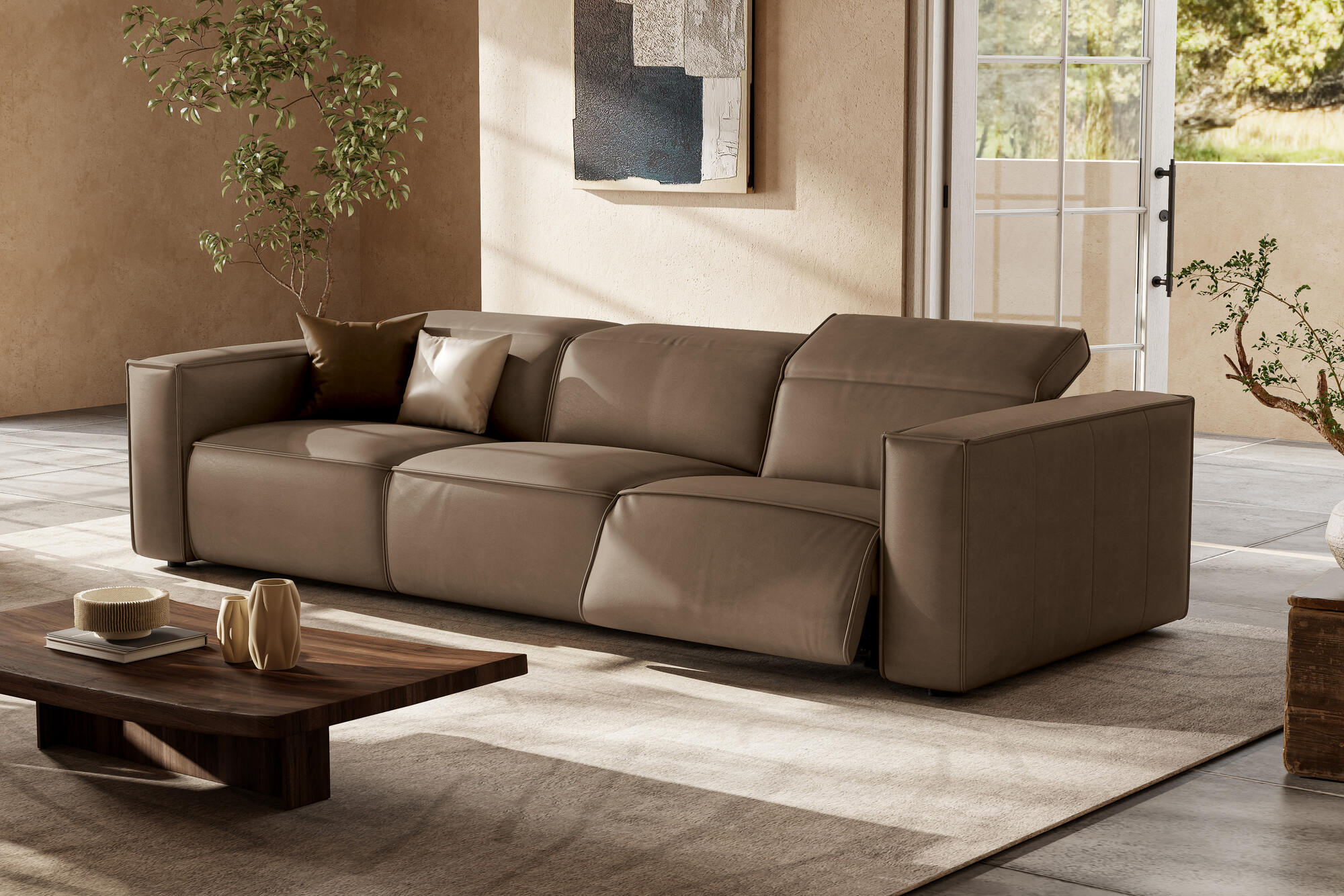 Emery Leather Recliner Sofa