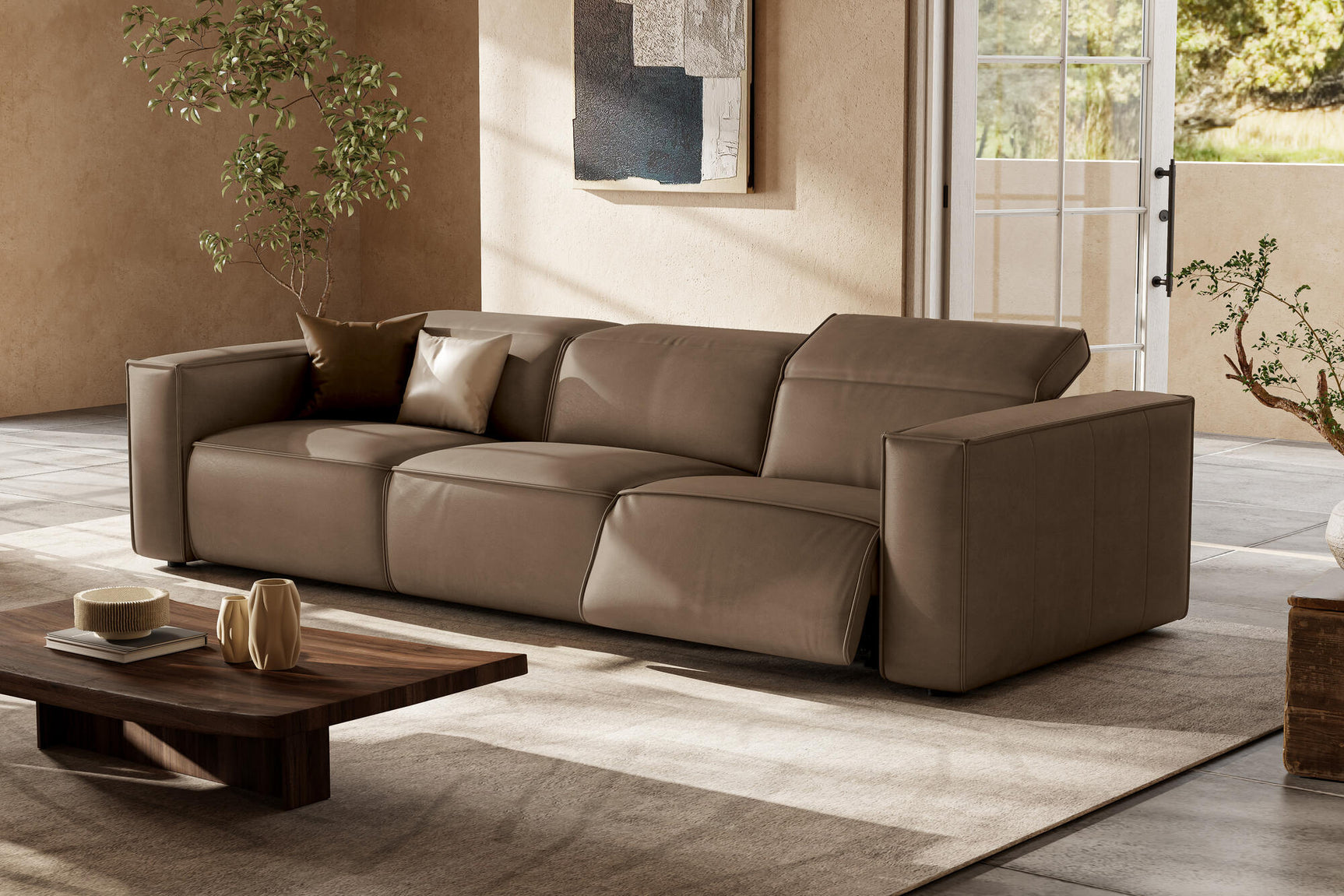 Emery Leather Recliner Sofa