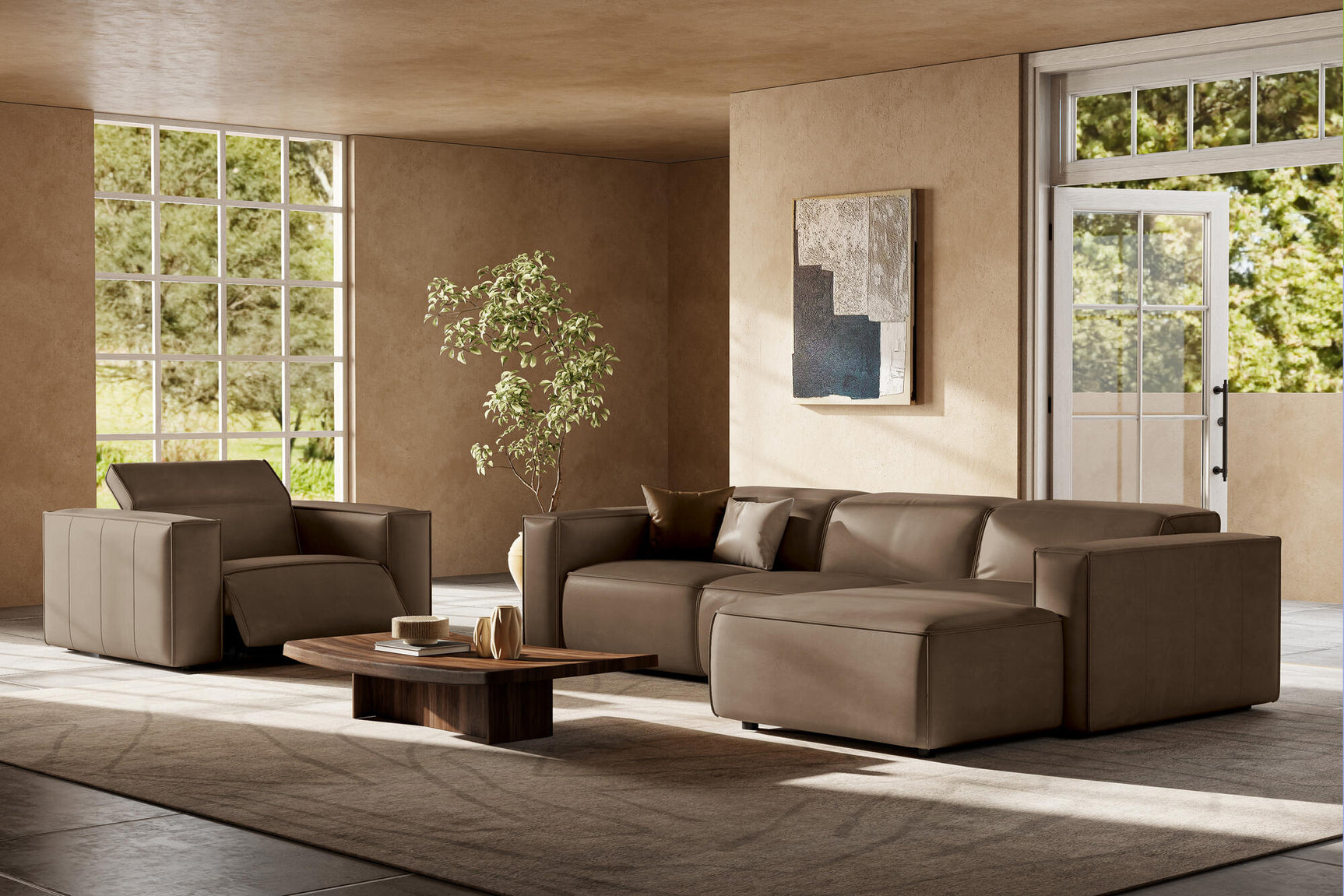 Emery Leather Recliner Accent Chair