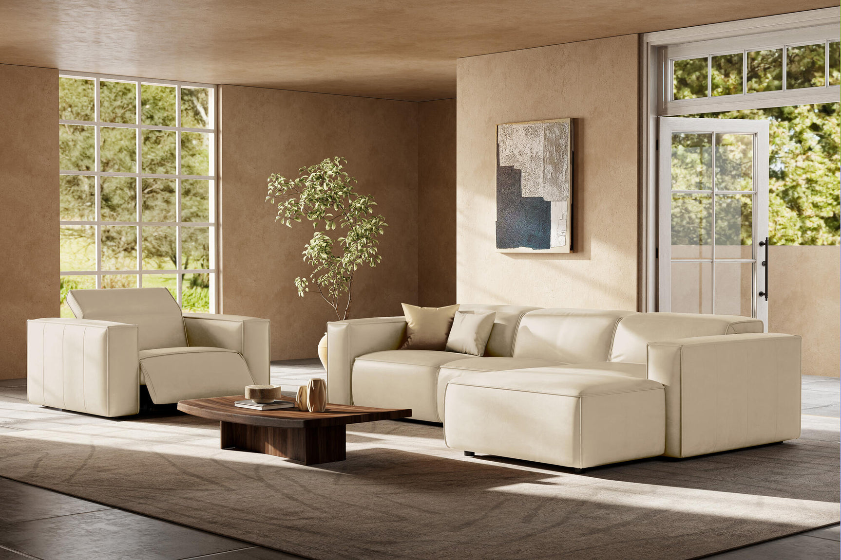 Emery Leather Recliner Accent Chair