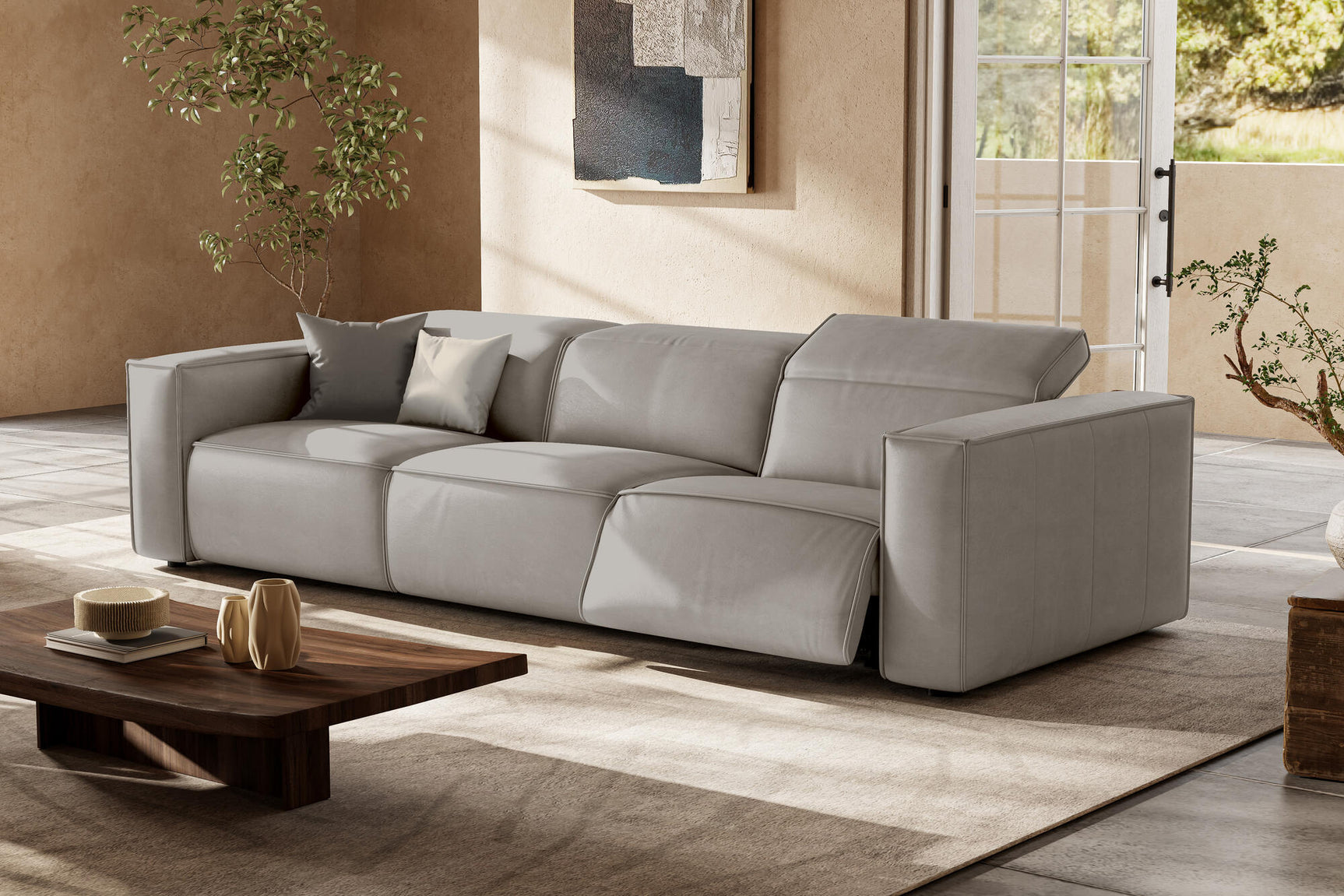 Emery Leather Recliner Sofa