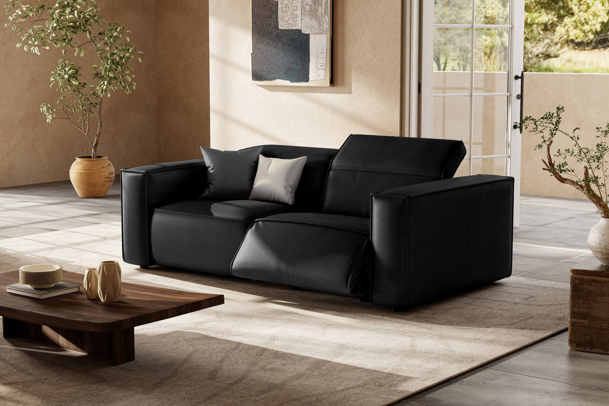 Emery Leather Recliner Sofa