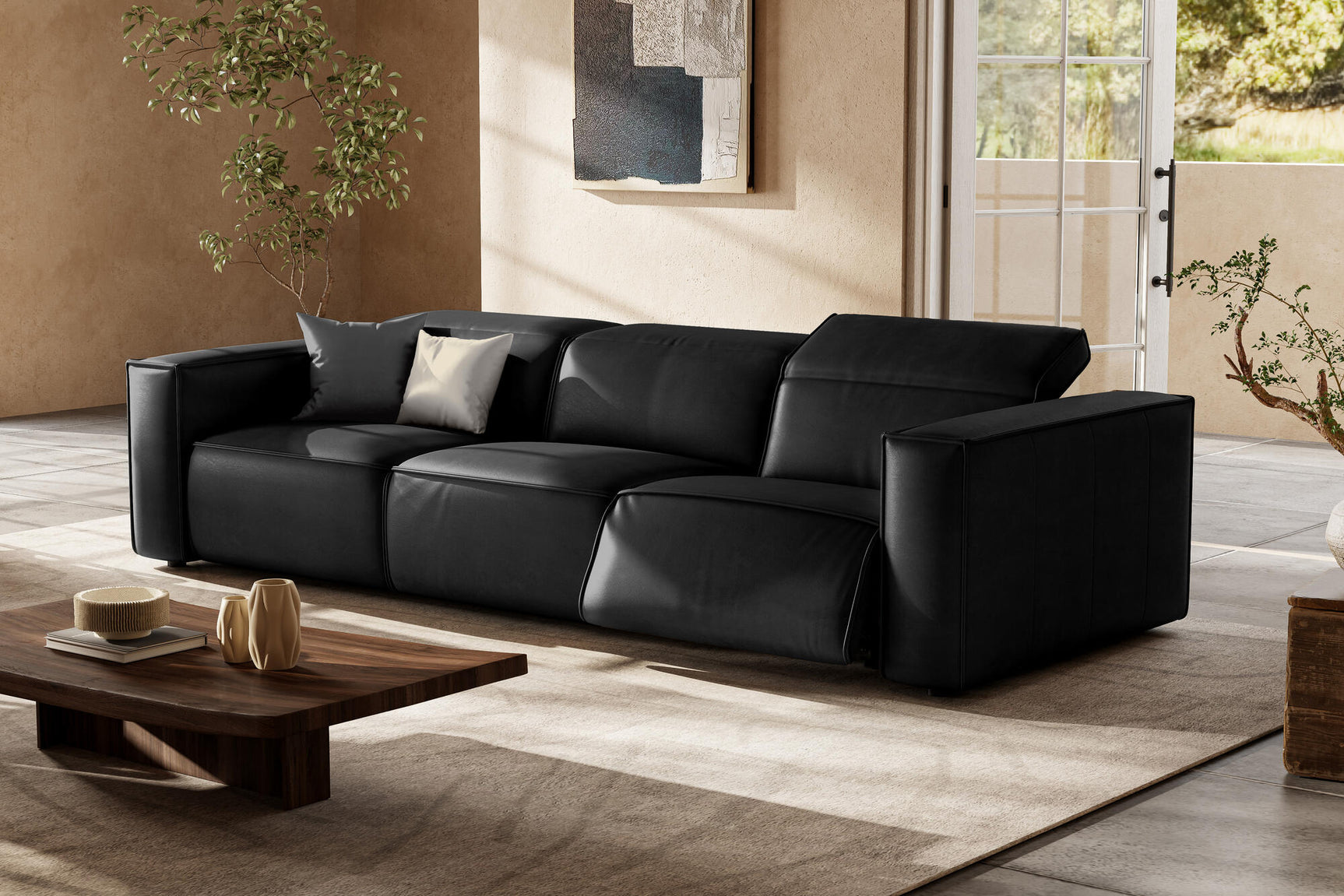 Emery Leather Recliner Sofa