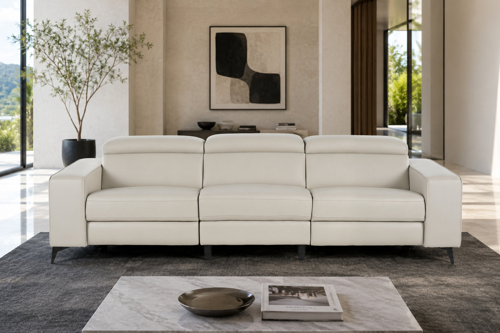 Esther Leather Dual Recliner Sofa