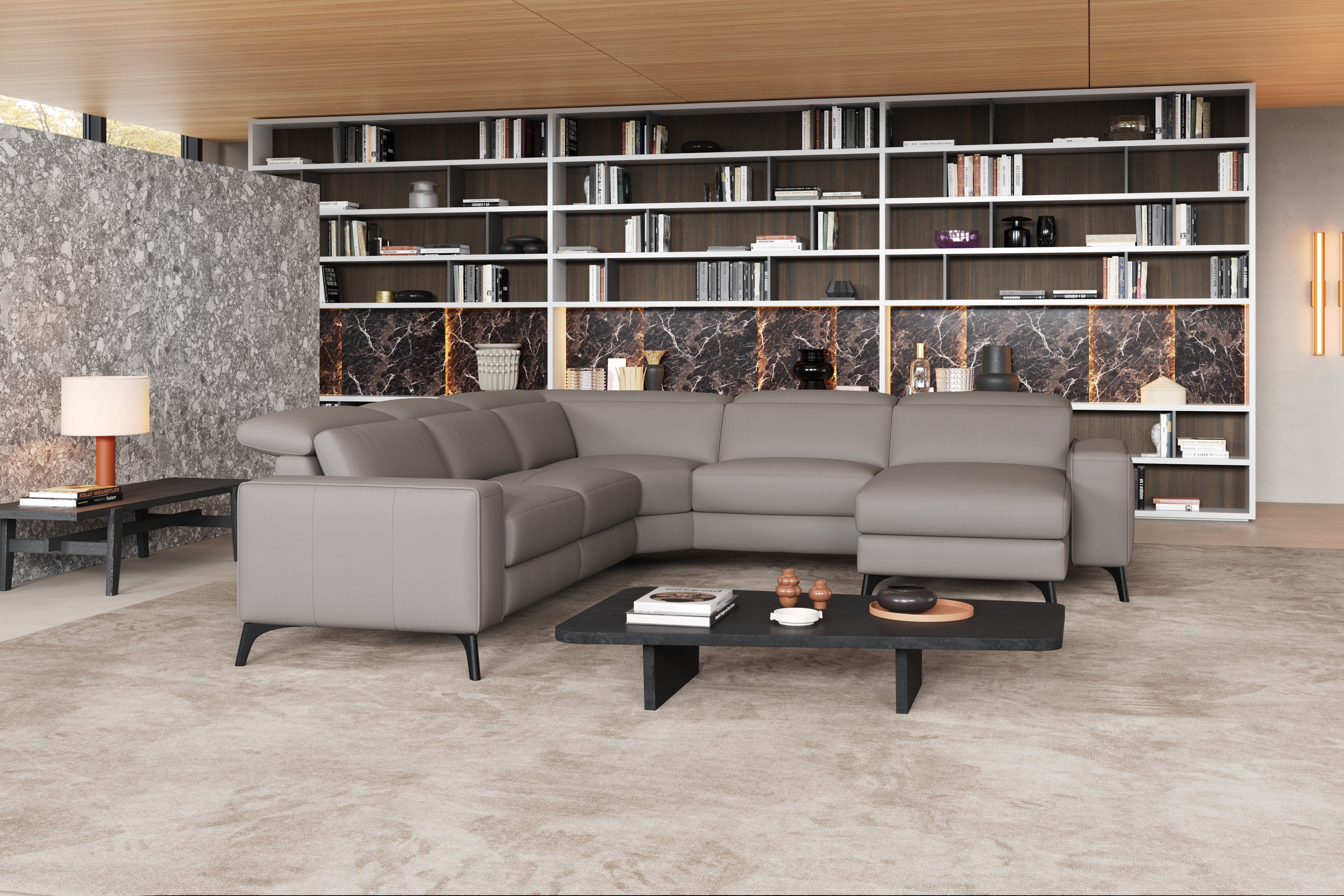 Esther Leather Corner Recliner Sectional Sofa