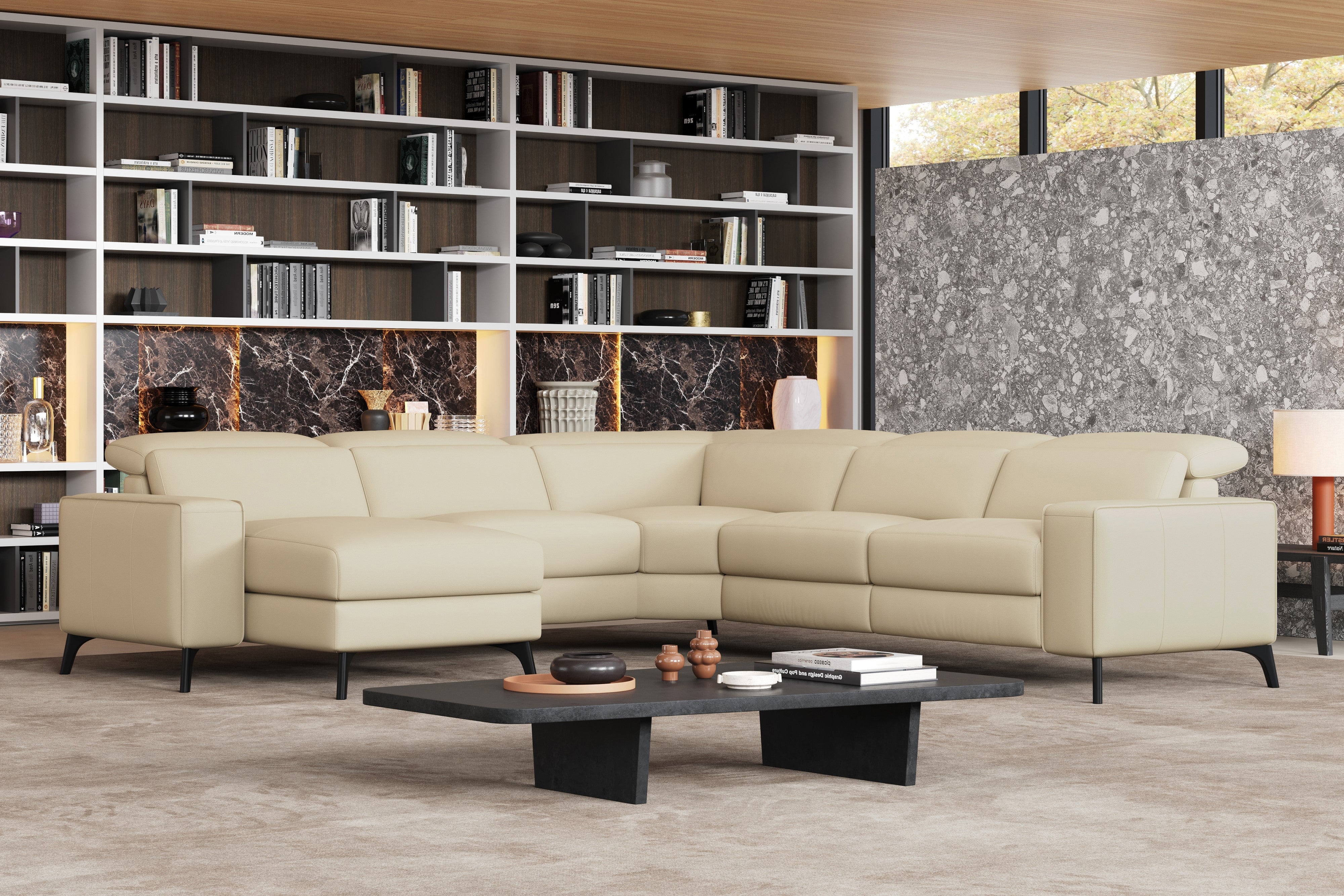 Esther Leather Corner Recliner Sectional Sofa