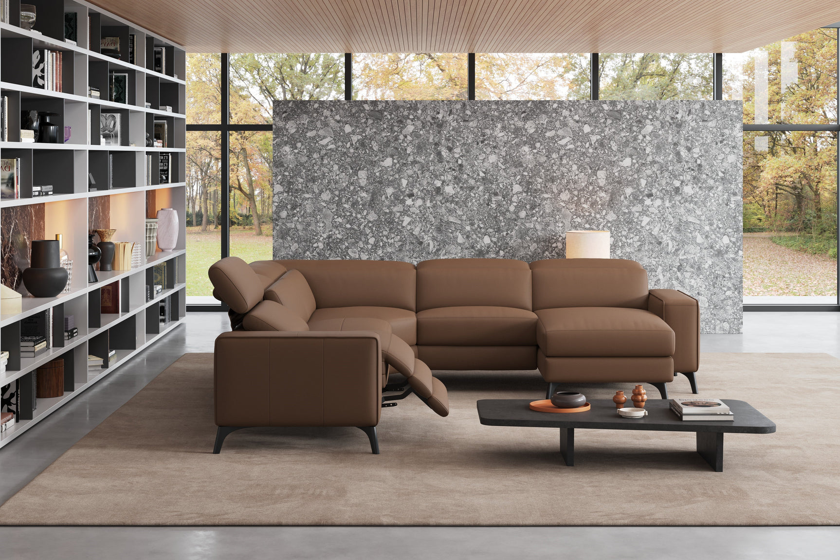 Esther Leather Corner Recliner Sectional Sofa