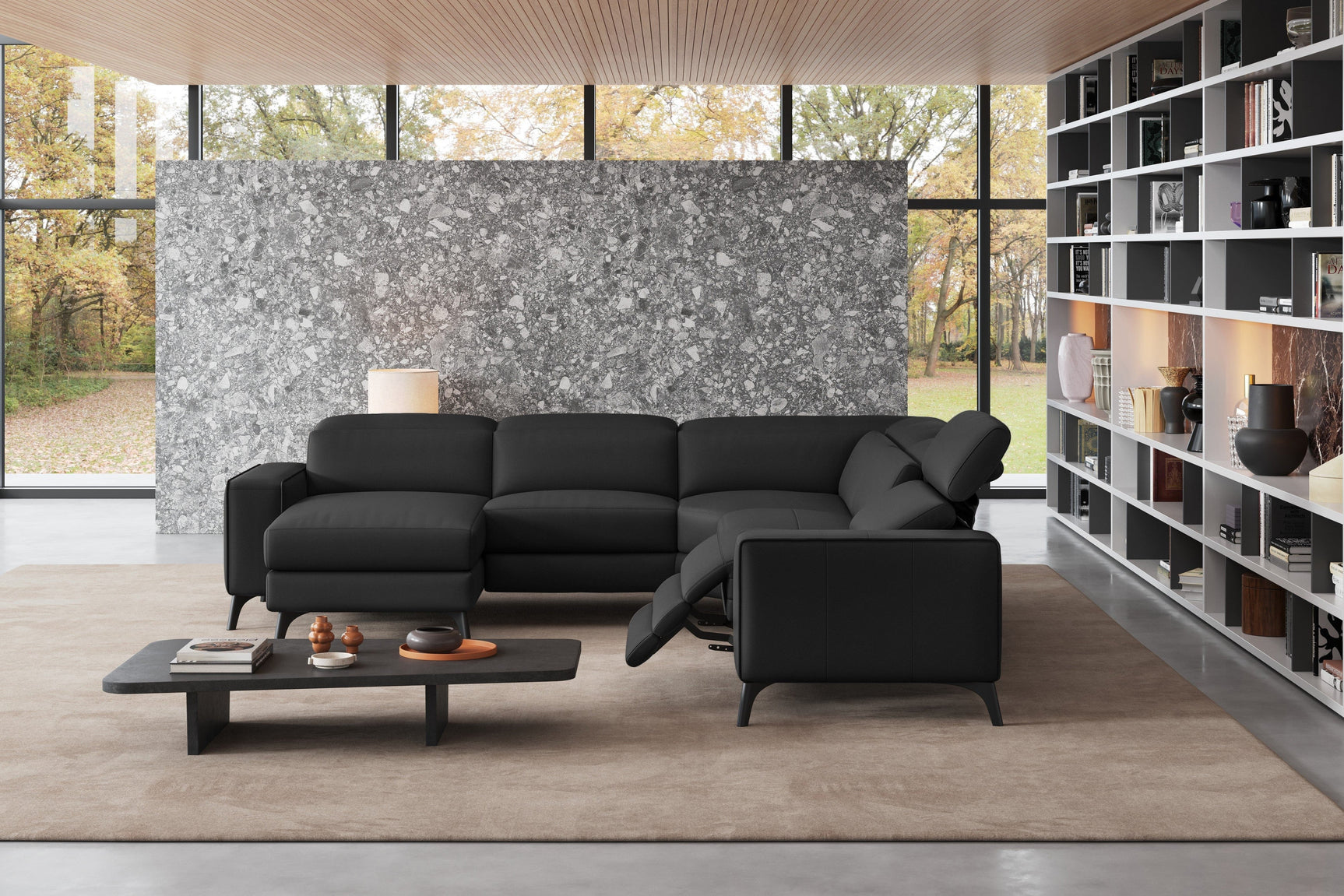 Esther Leather Corner Recliner Sectional Sofa