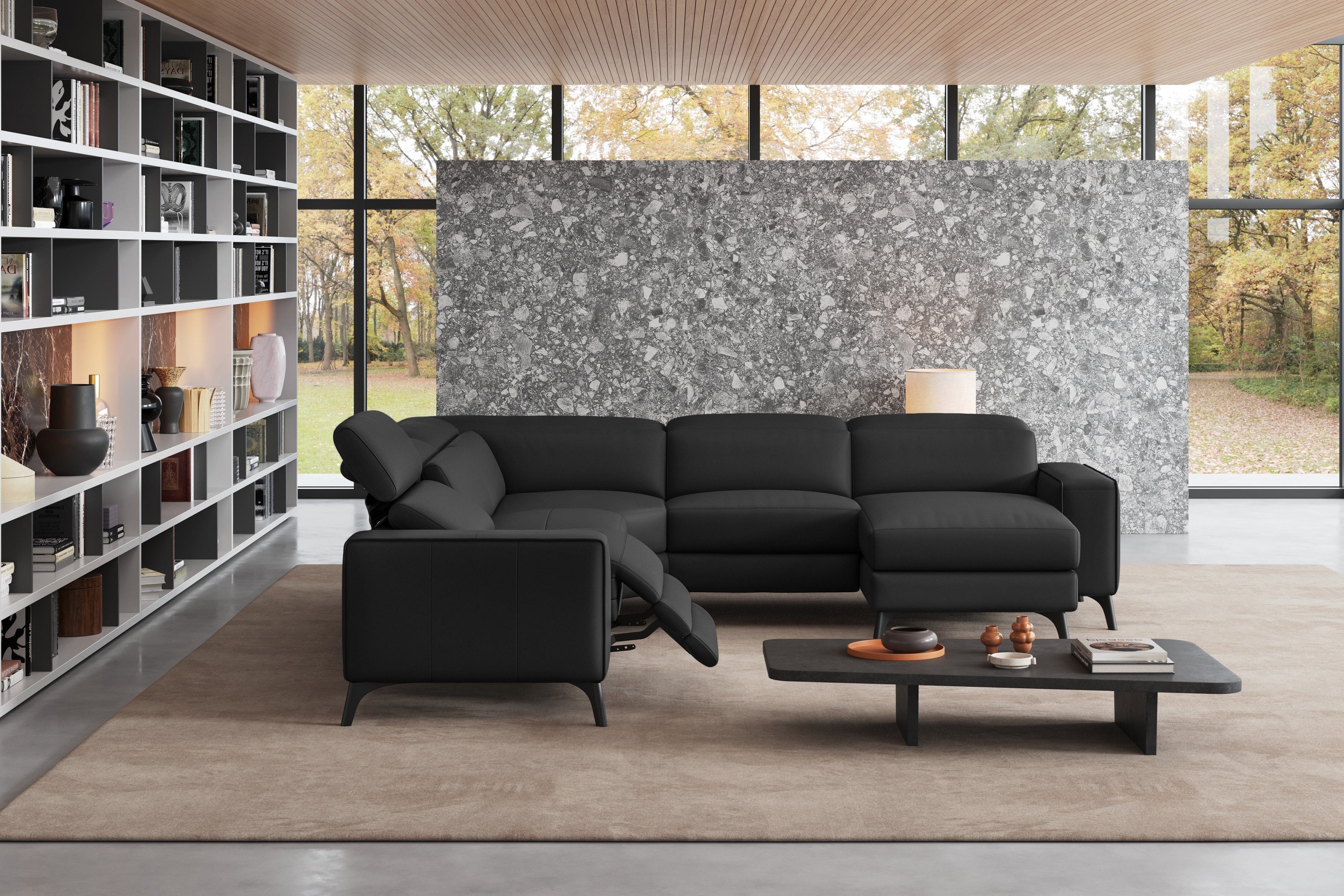 Esther Leather Corner Recliner Sectional Sofa