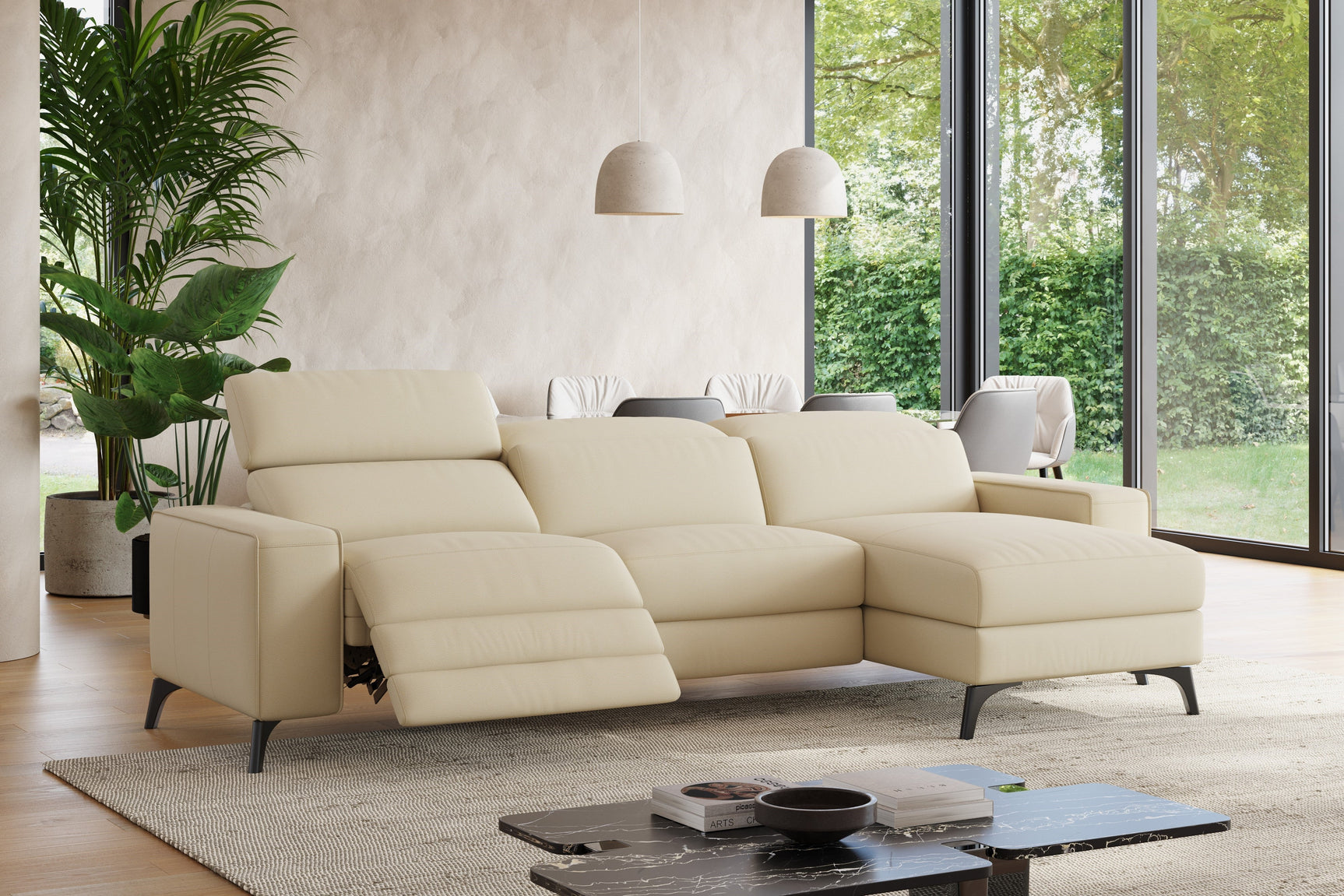 Esther Leather Recliner Sectional Sofa