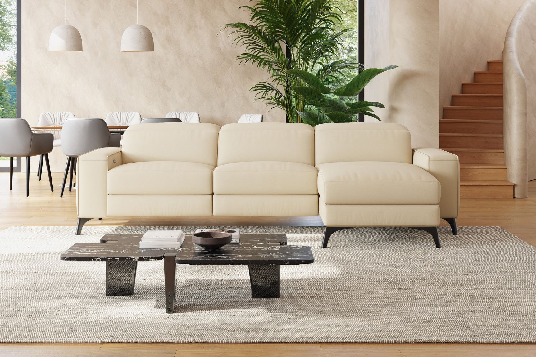 Esther Leather Recliner Sectional Sofa