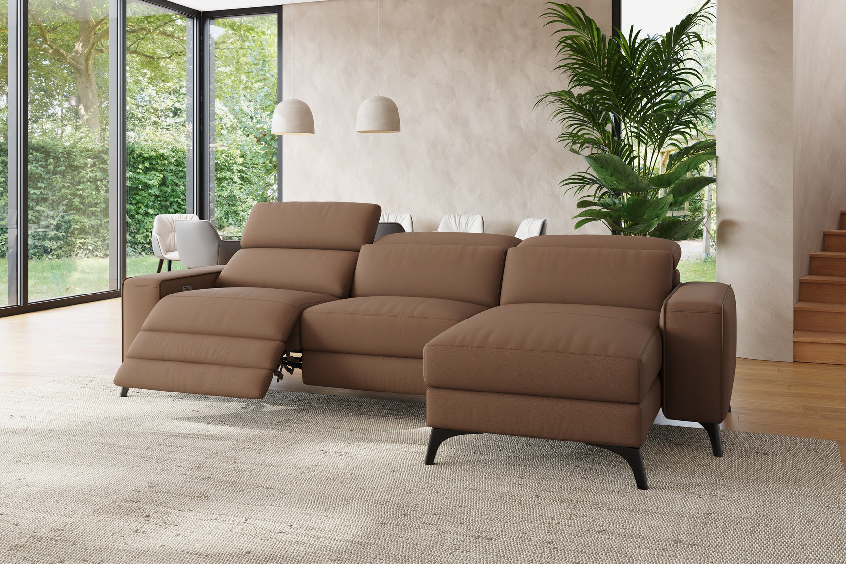 Esther Leather Recliner Sectional Sofa