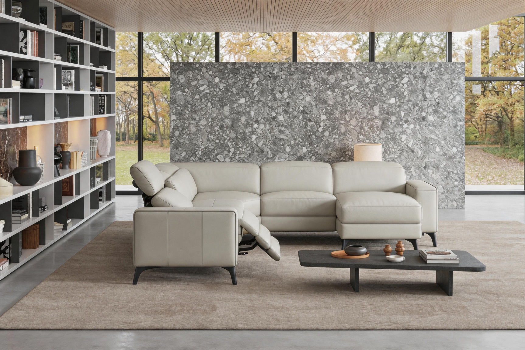 Esther Leather Corner Recliner Sectional Sofa