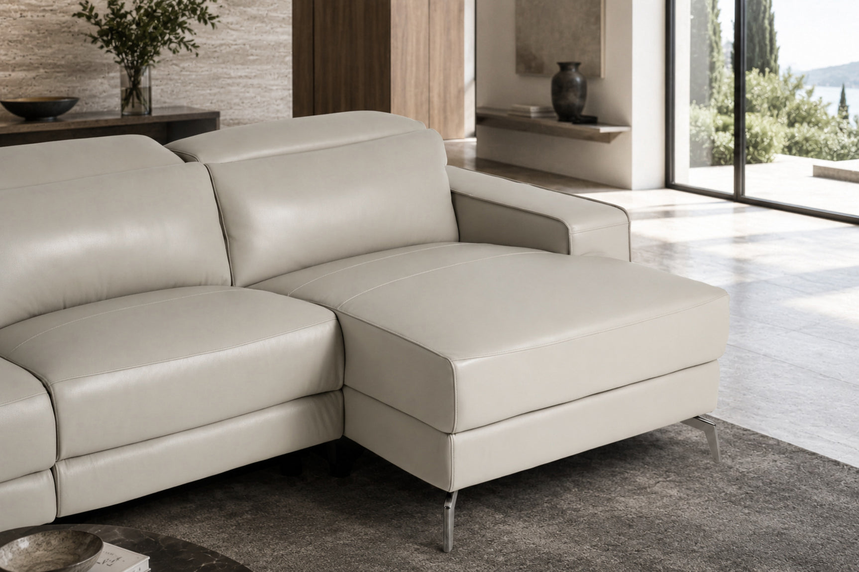 Esther Leather Corner Recliner Sectional Sofa