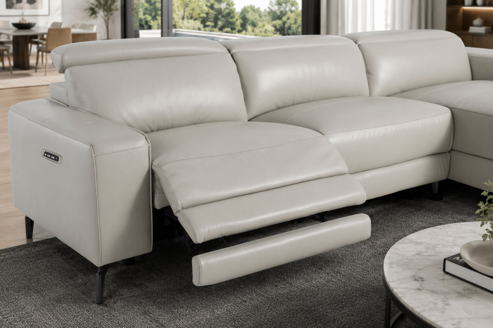 Esther Leather Recliner Sectional Sofa