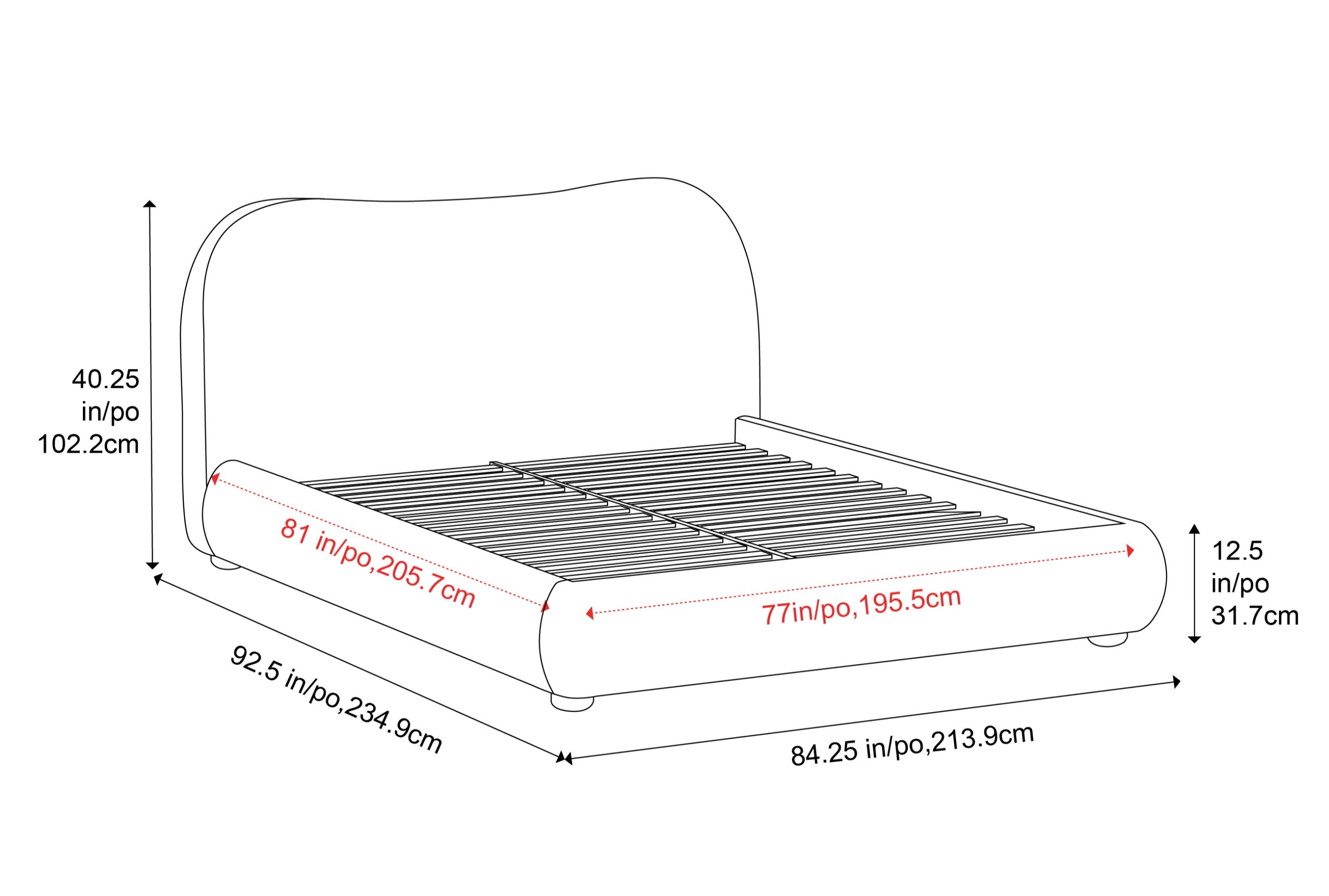 Etta Fabric Upholstered Bed Frame
