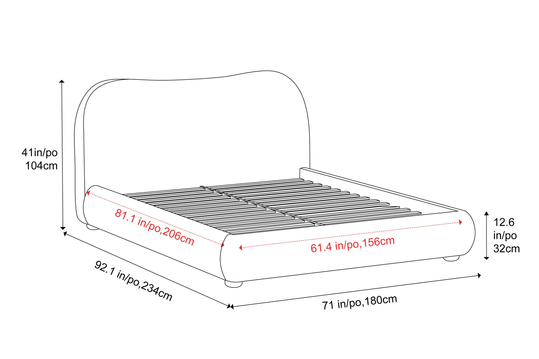 Etta Fabric Upholstered Bed Frame