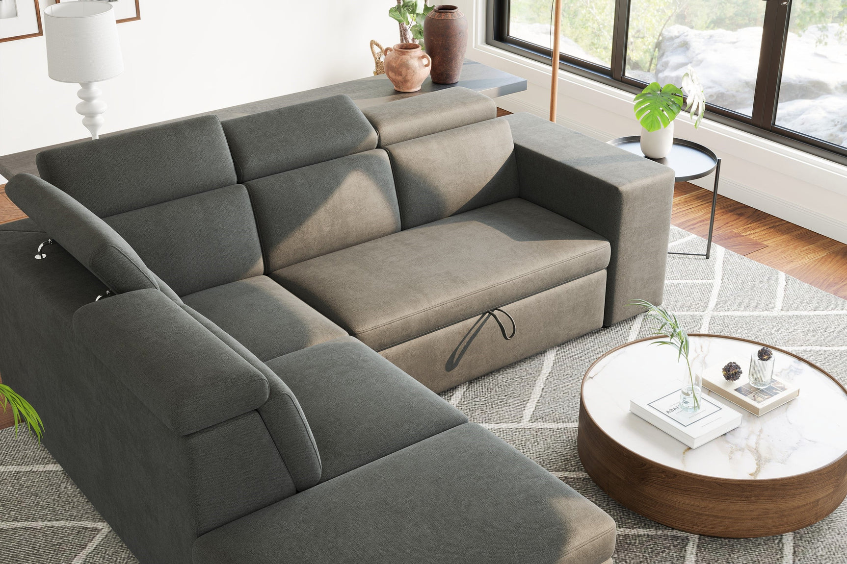 Finn Fabric Sectional Sofa Bed