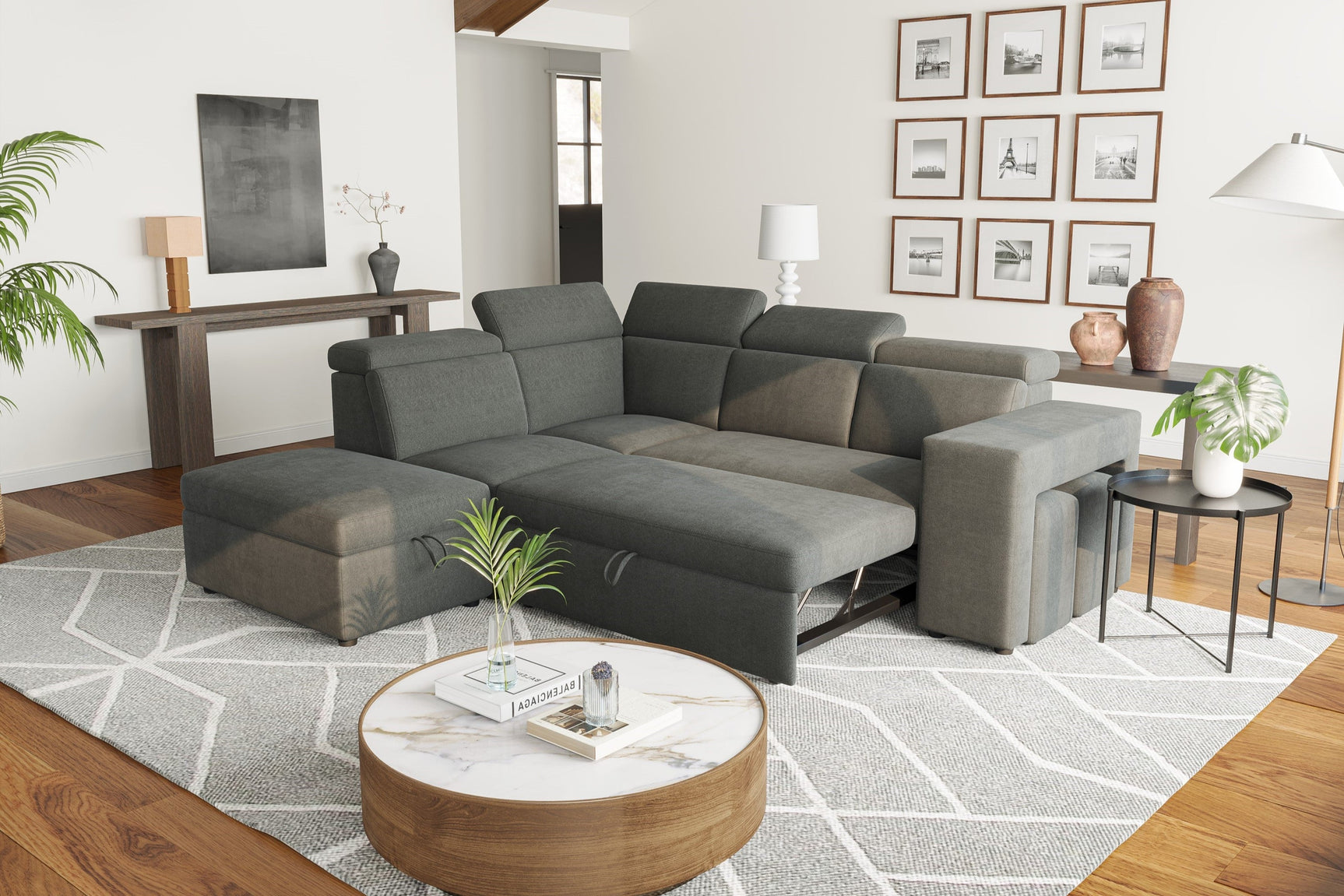 Finn Fabric Sectional Sofa Bed