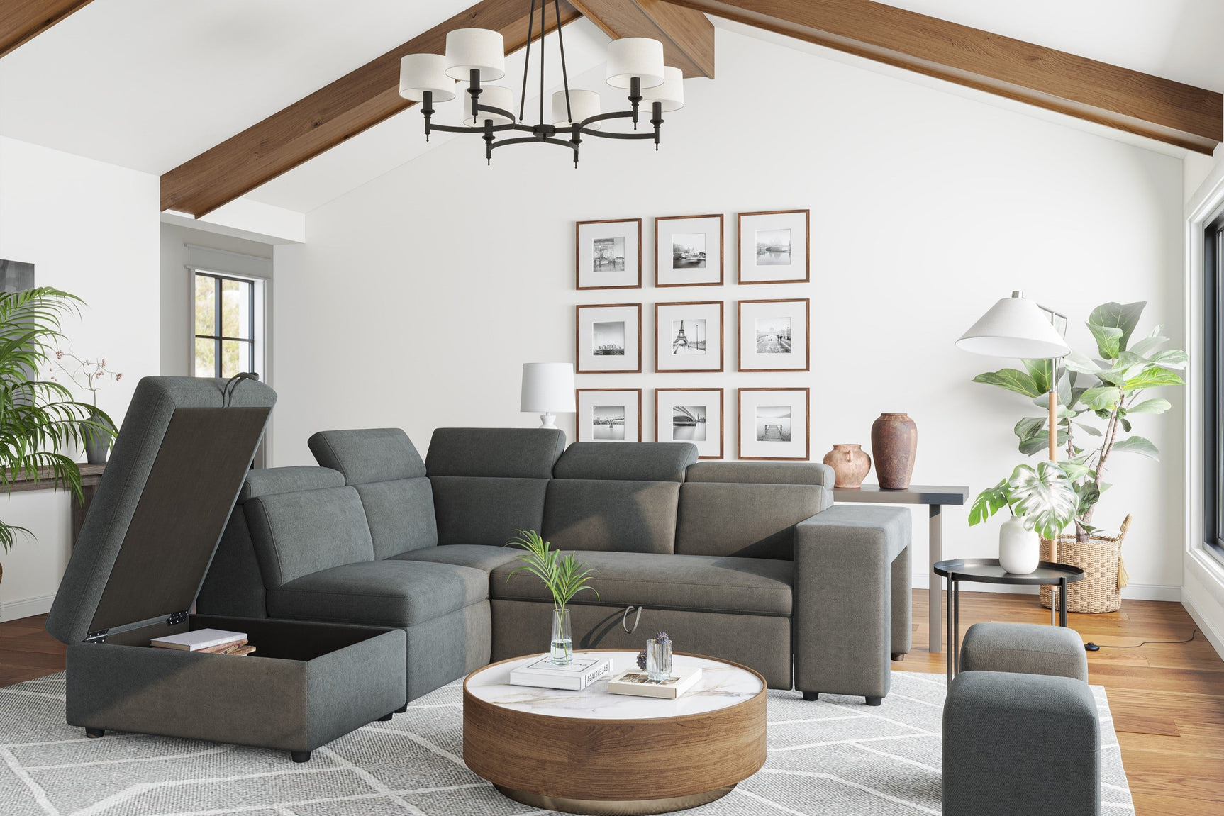 Finn Fabric Sectional Sofa Bed