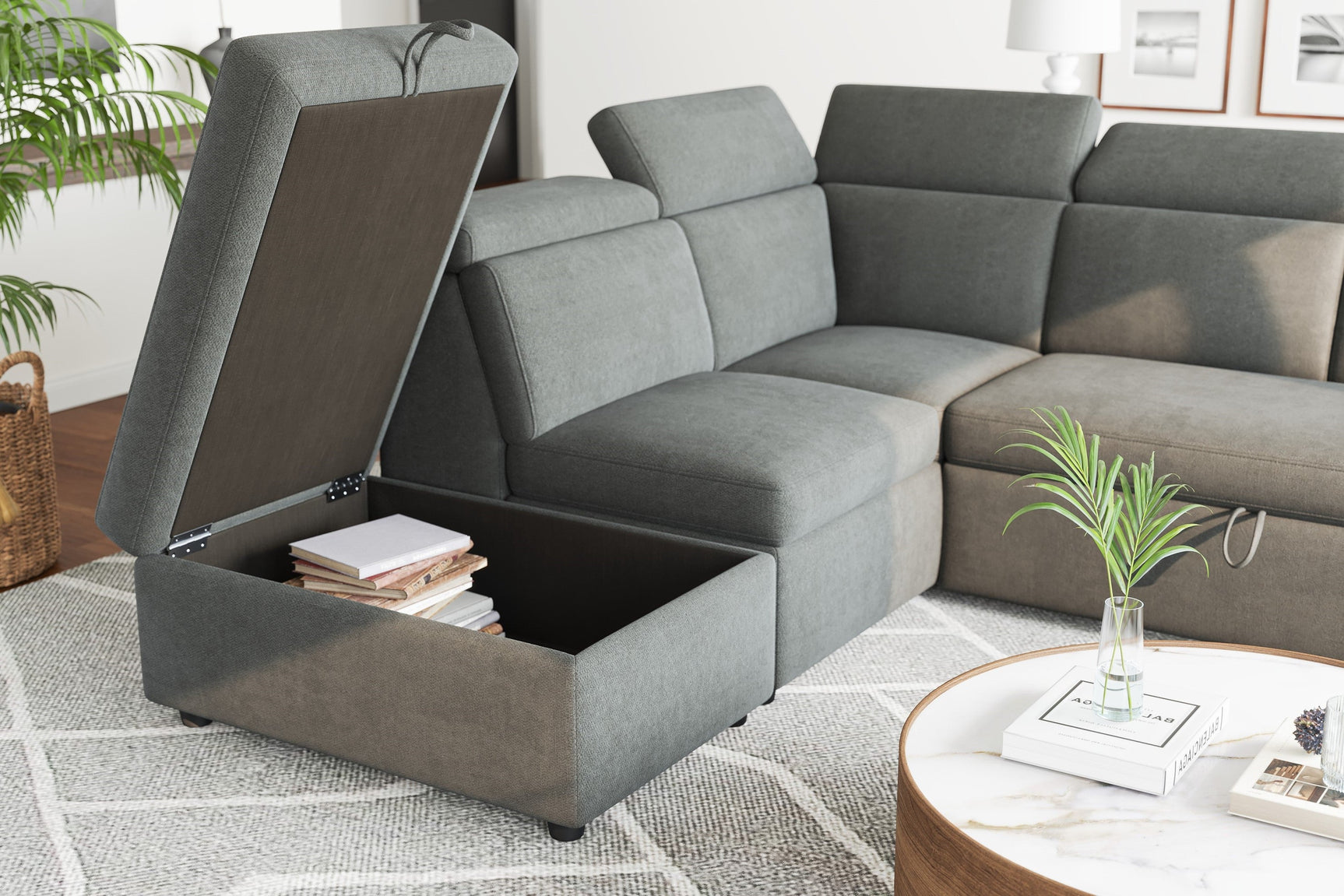 Finn Fabric Sectional Sofa Bed