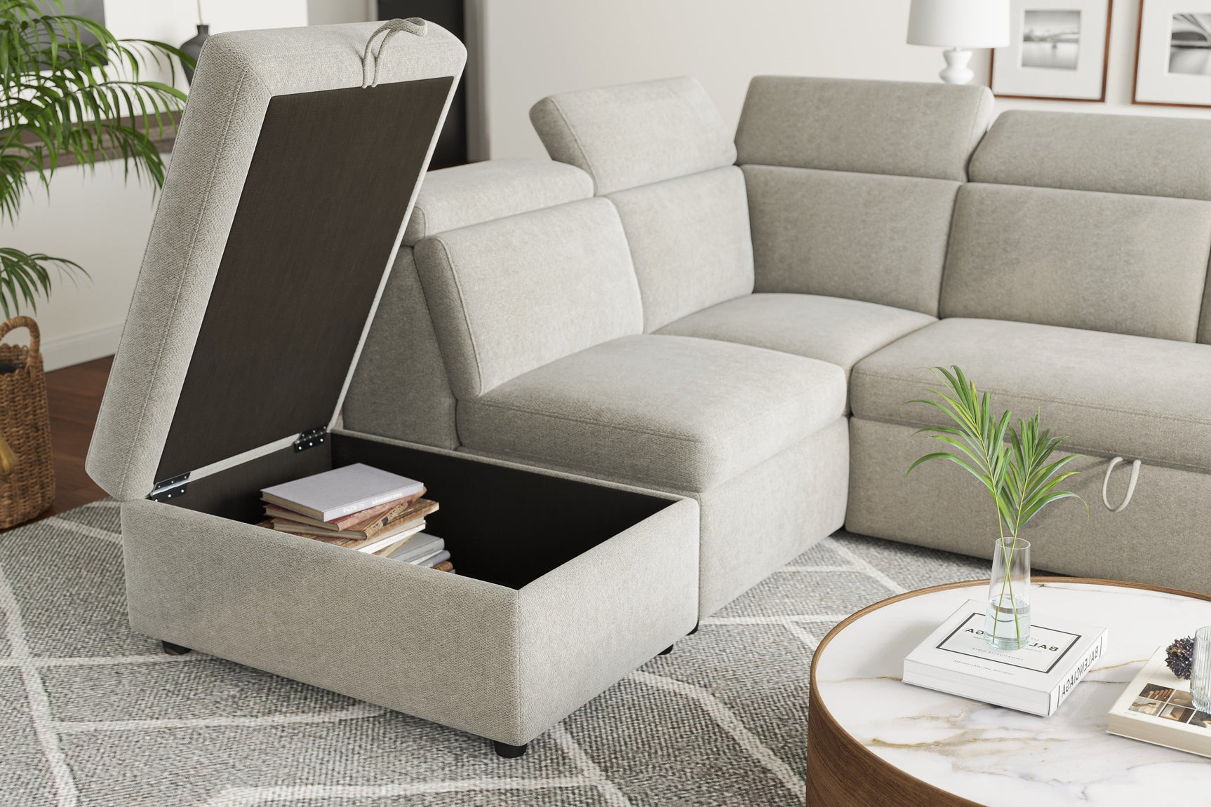 Finn Fabric Sectional Sofa Bed