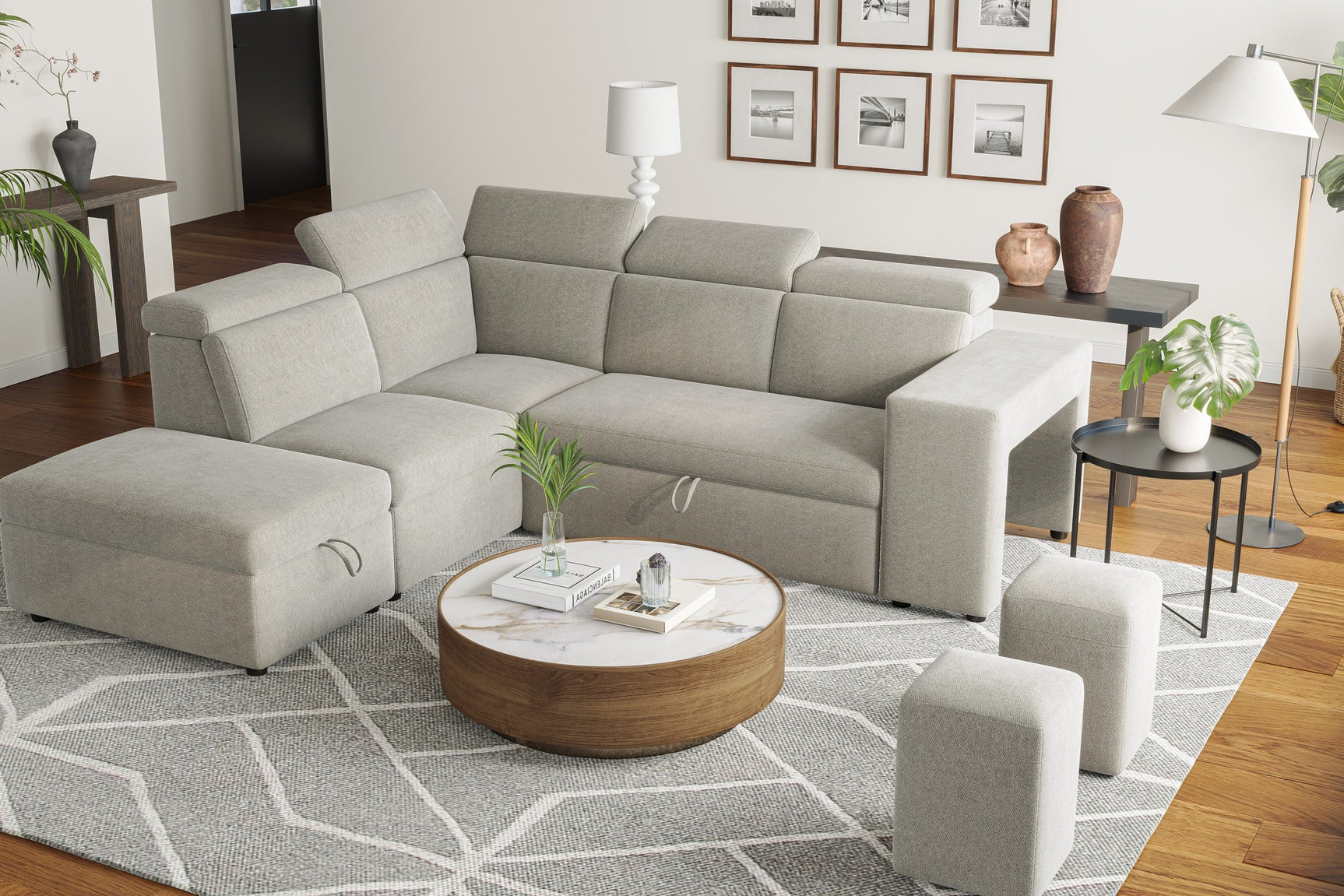 Finn Fabric Sectional Sofa Bed
