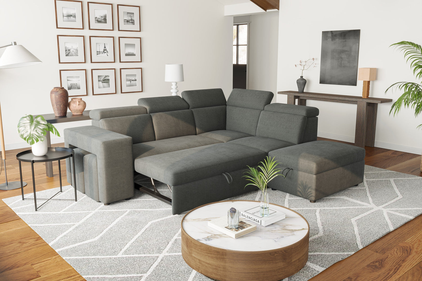 Finn Fabric Sectional Sofa Bed