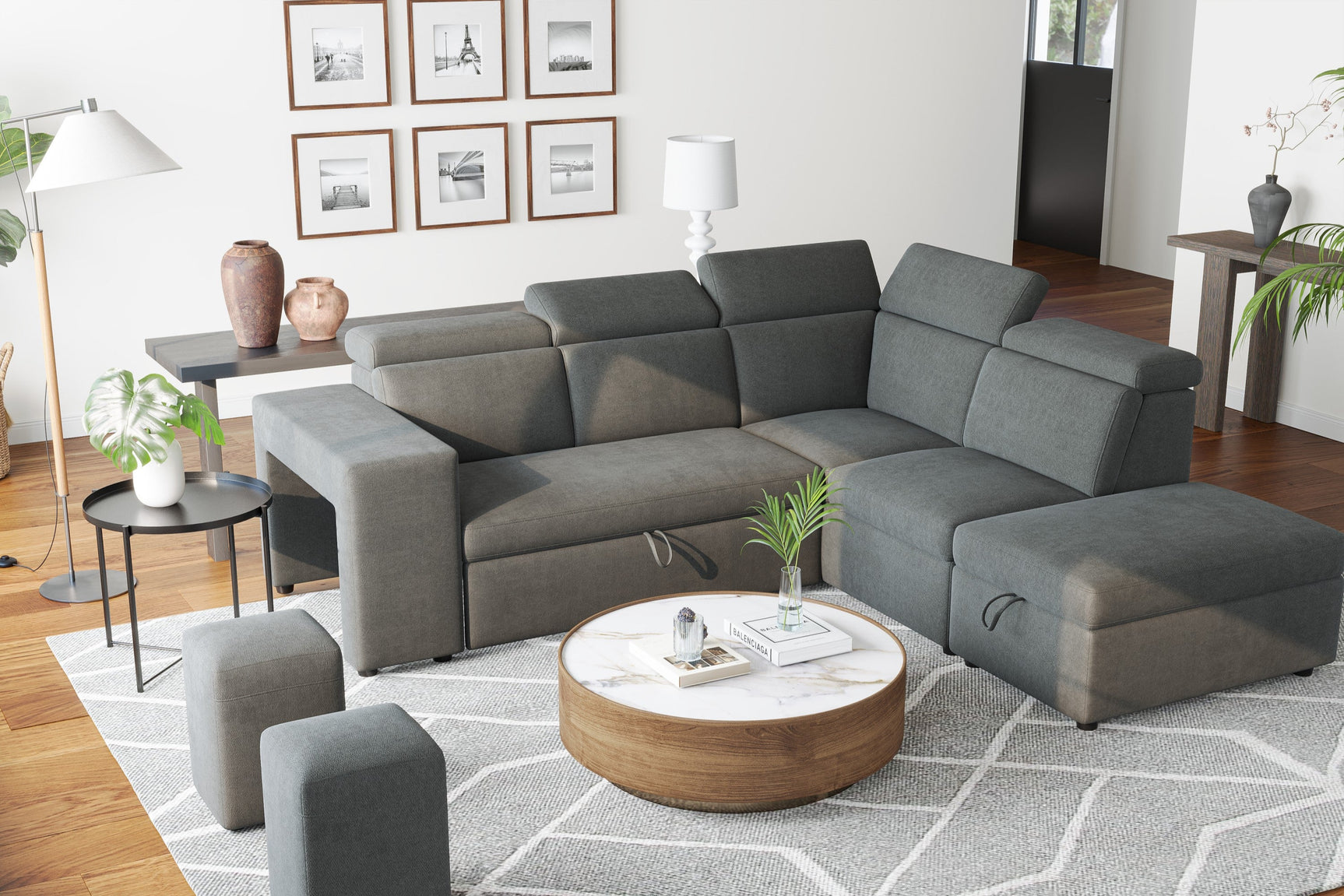 Finn Fabric Sectional Sofa Bed