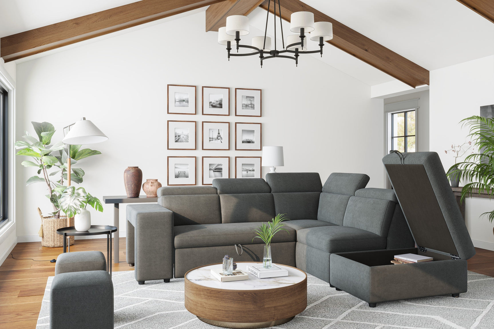 Finn Fabric Sectional Sofa Bed