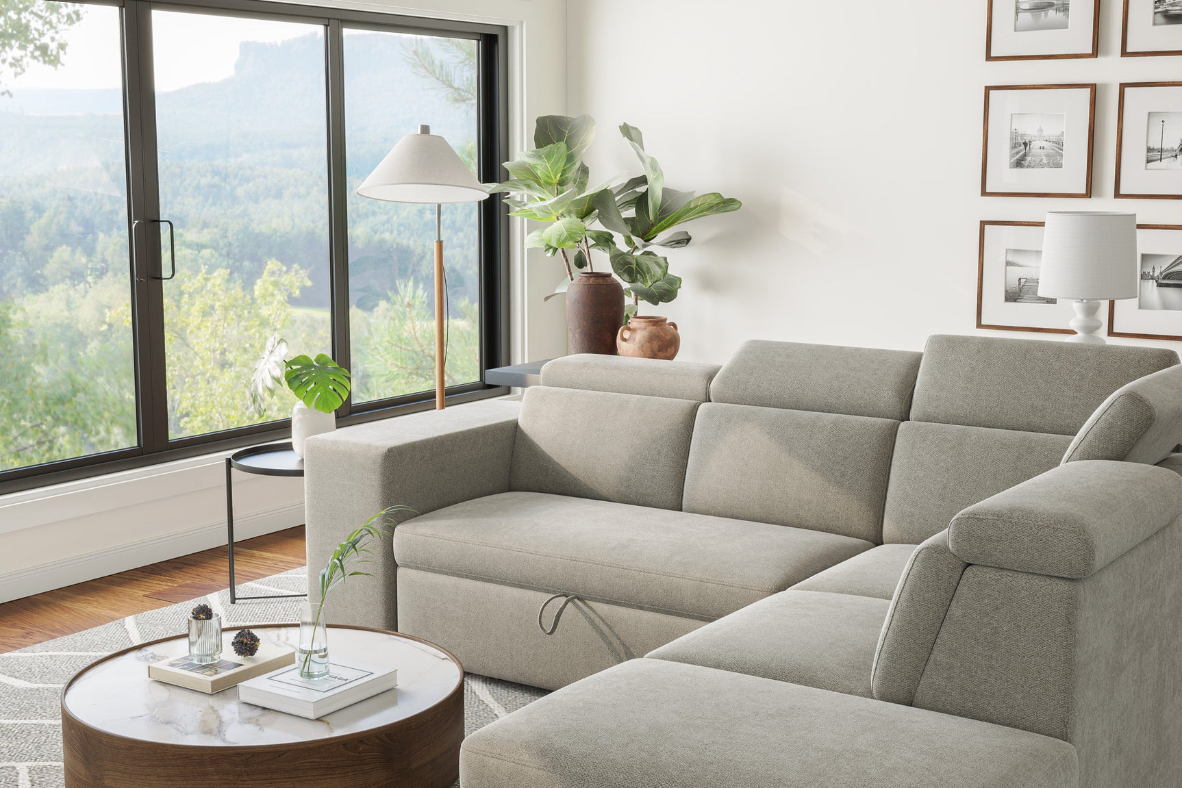 Finn Fabric Sectional Sofa Bed