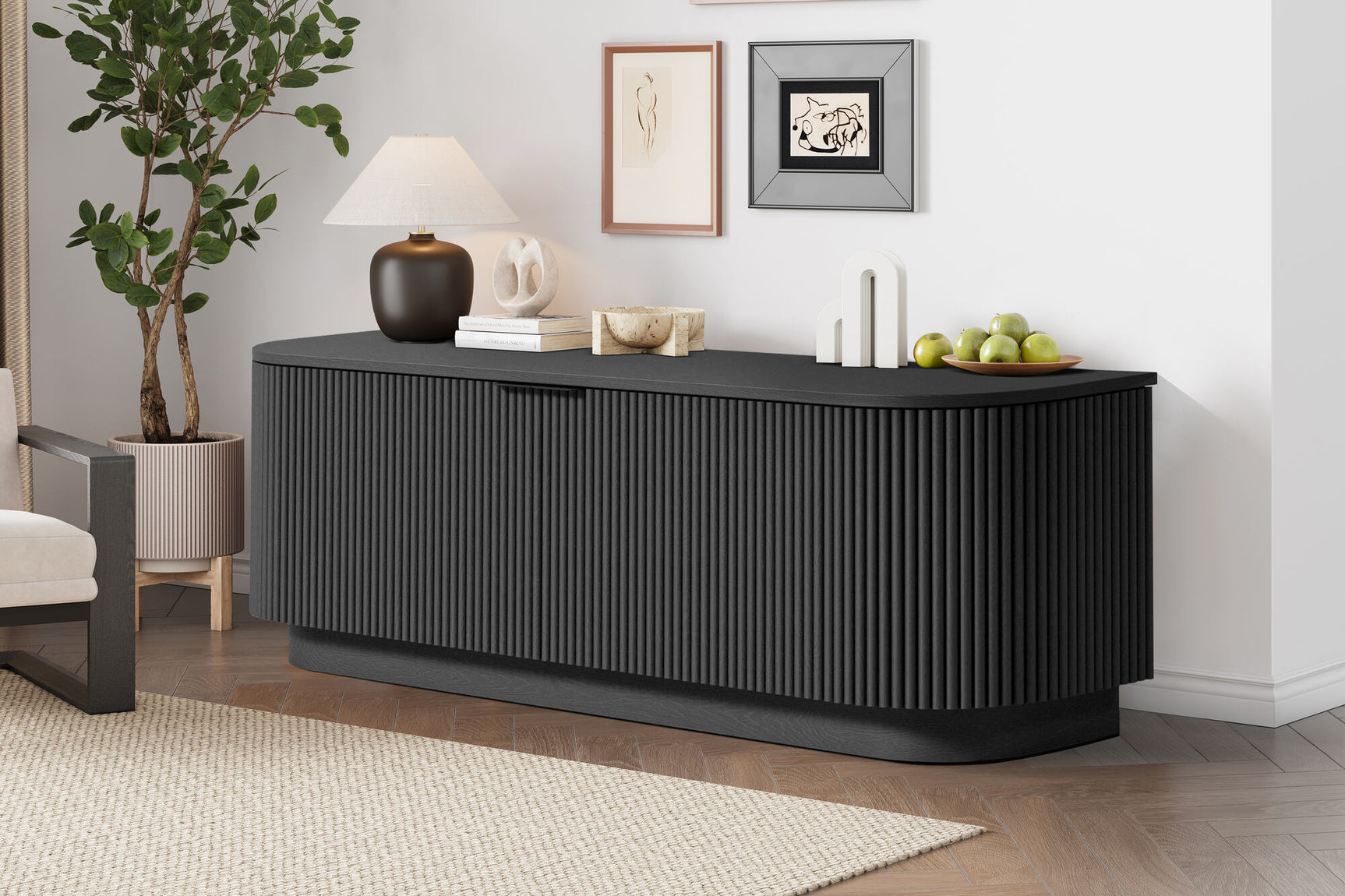 Flutra Wood Media Console