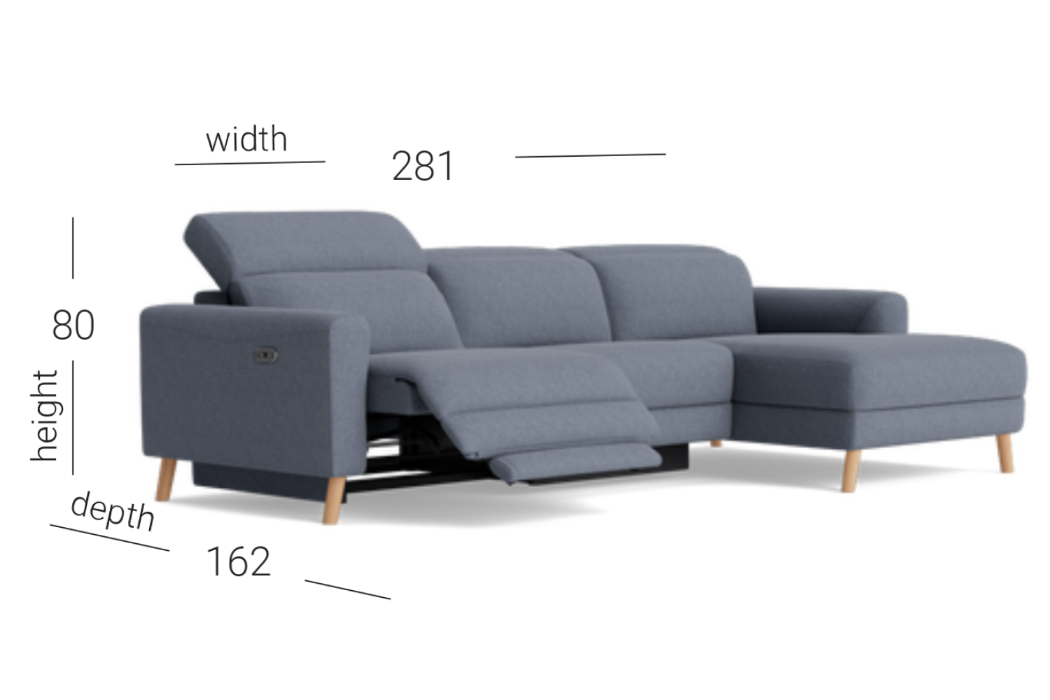 Freya Fabric Recliner Sectional Sofa