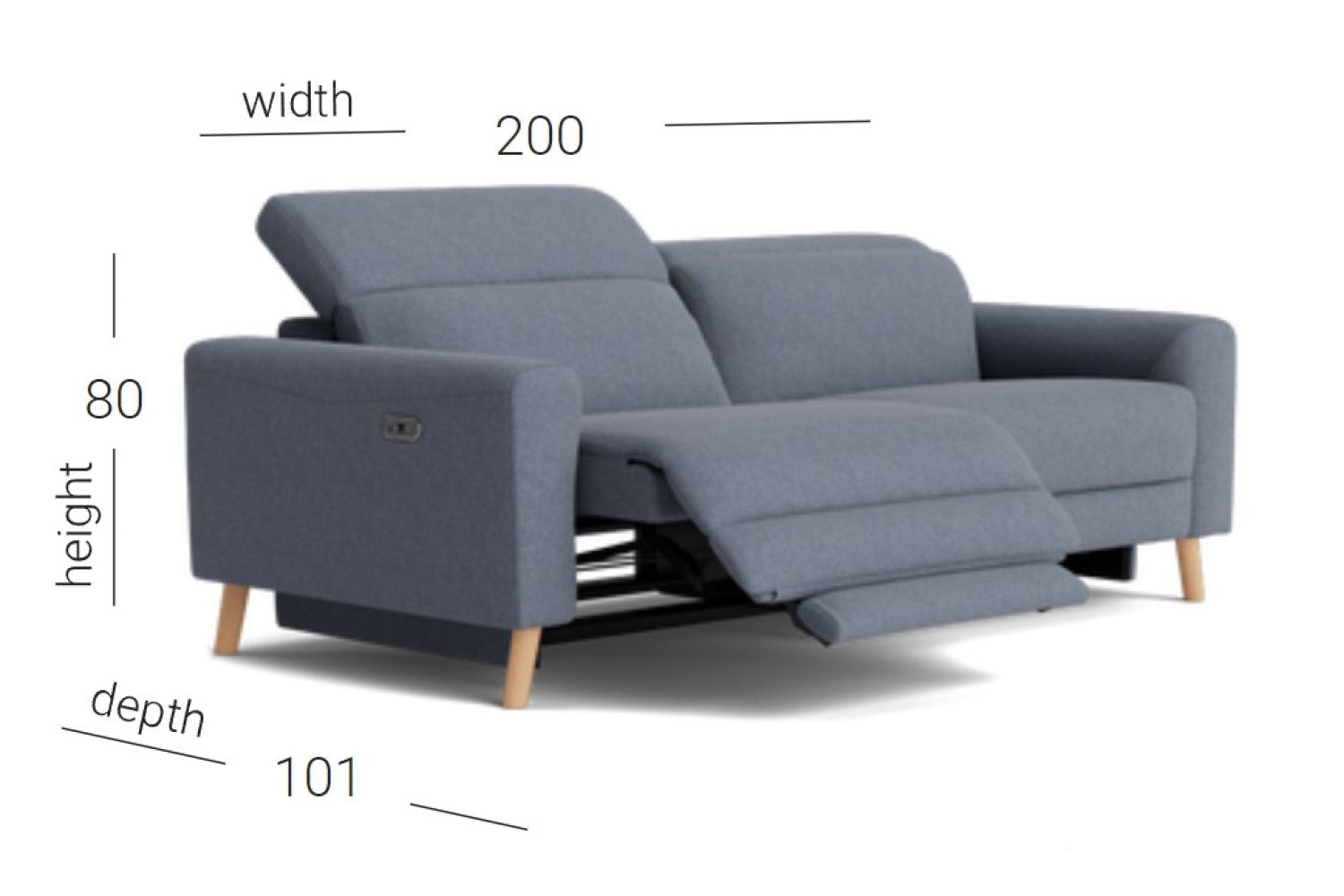 Freya Fabric Recliner Sofa