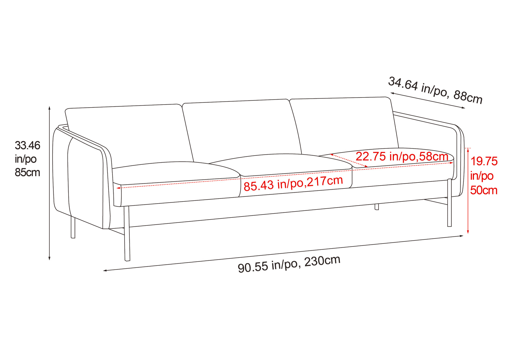Gabriele Leather Sofa
