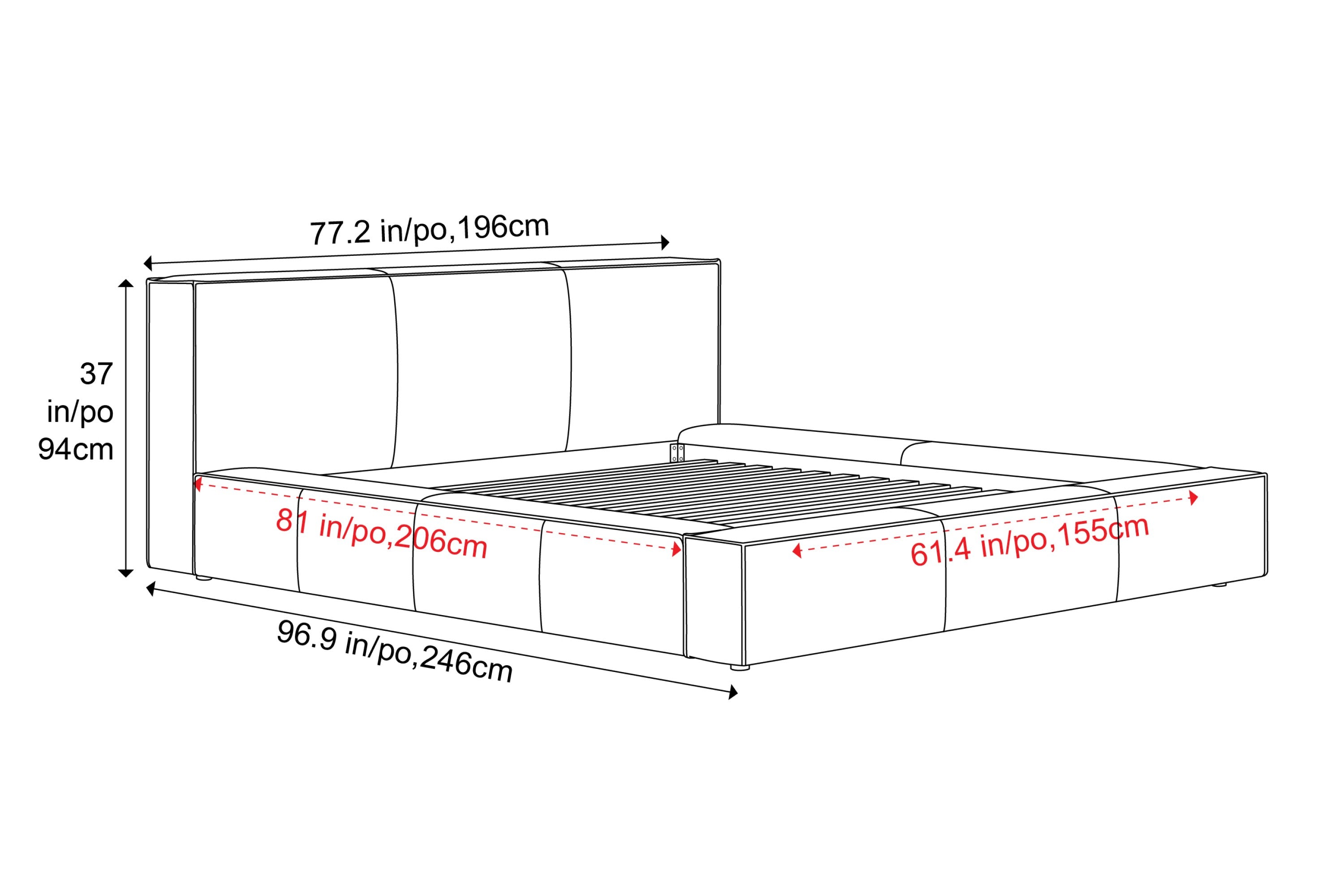 Gemma Leather Upholstered Bed Frame
