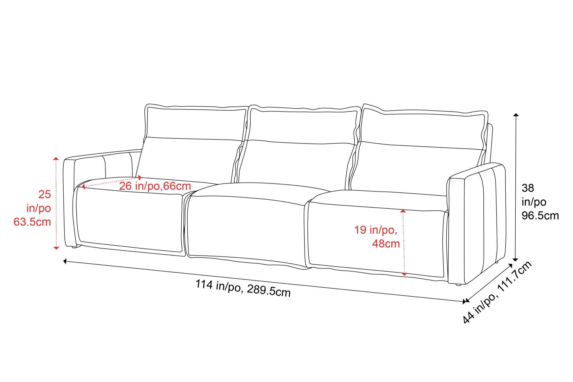 Giovanni Leather Dual Recliner Sofa