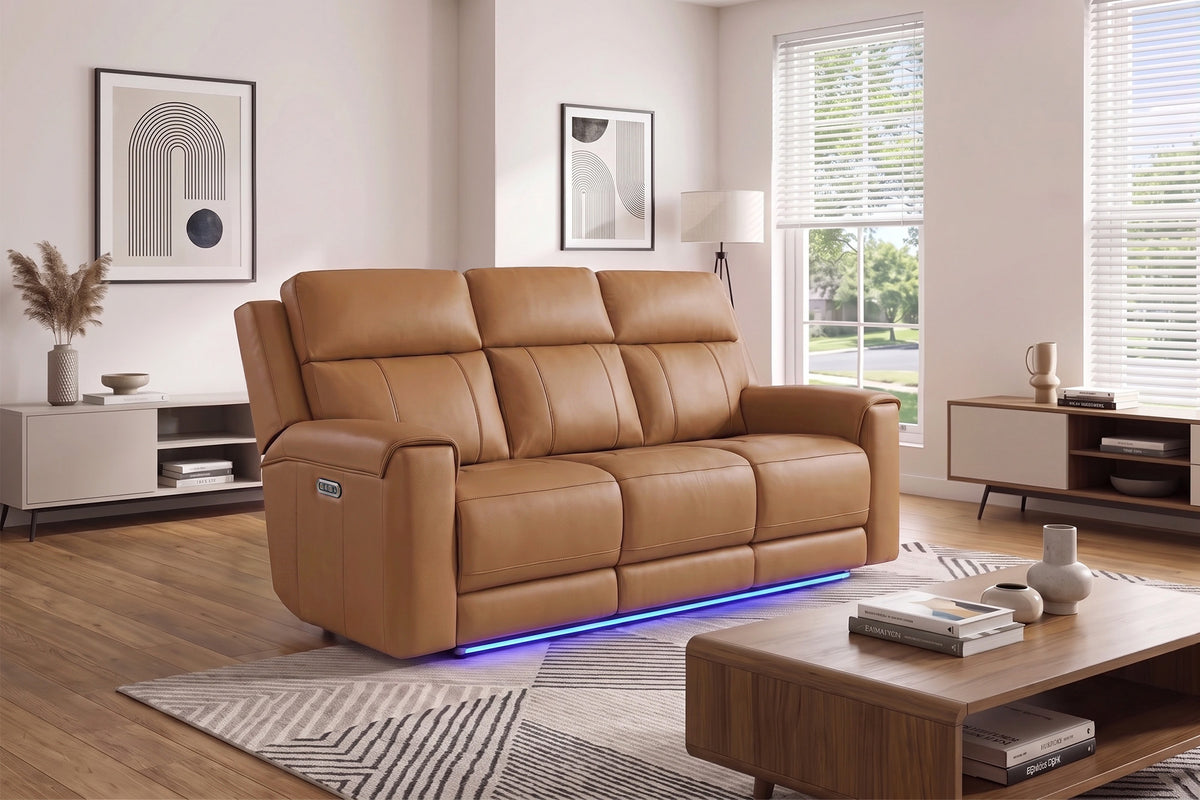 Harbour Immersive Audio Leather Dual Recliner Sofa with Heat & Massage & Ventilation