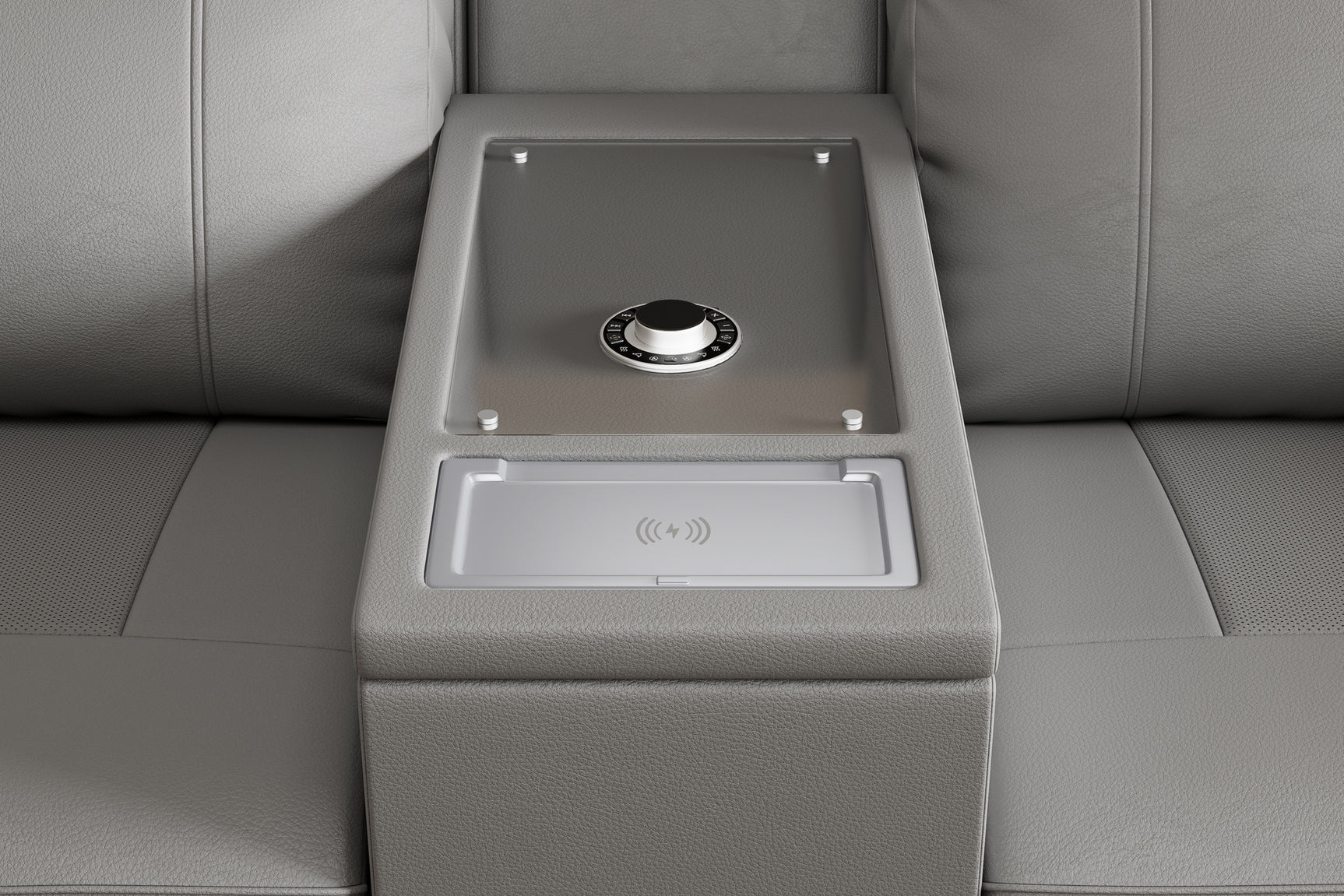 Harbour Immersive Audio Leather Dual Recliner Loveseat Sofa with Console