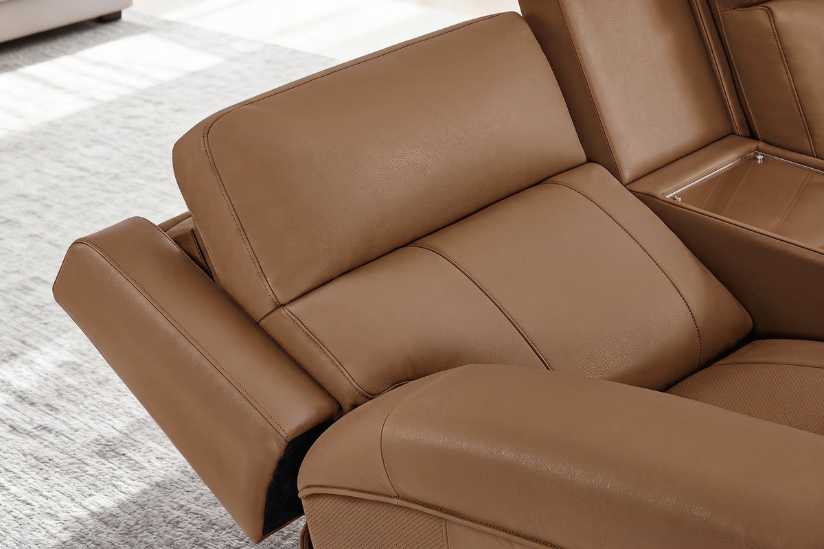Harbour Immersive Audio Leather Dual Recliner Loveseat Sofa with Heat & Massage & Ventilation