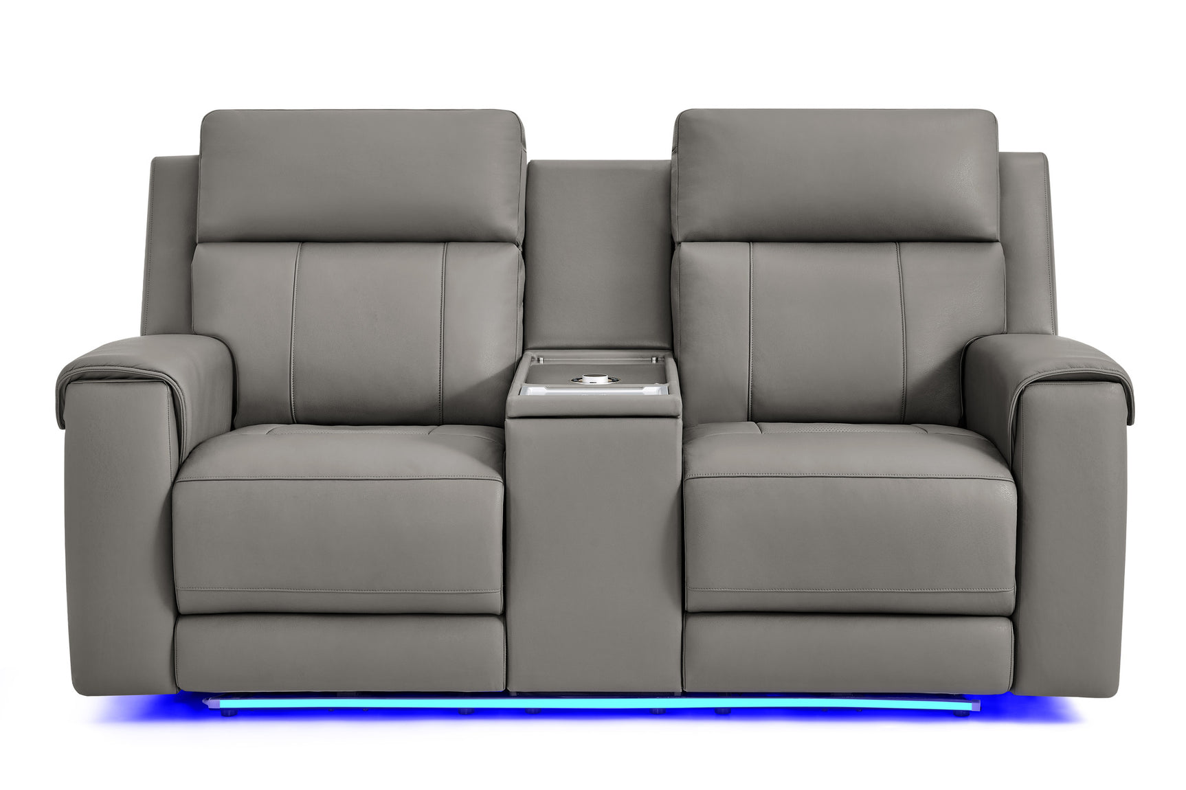 Harbour Immersive Audio Leather Dual Recliner Loveseat Sofa with Console