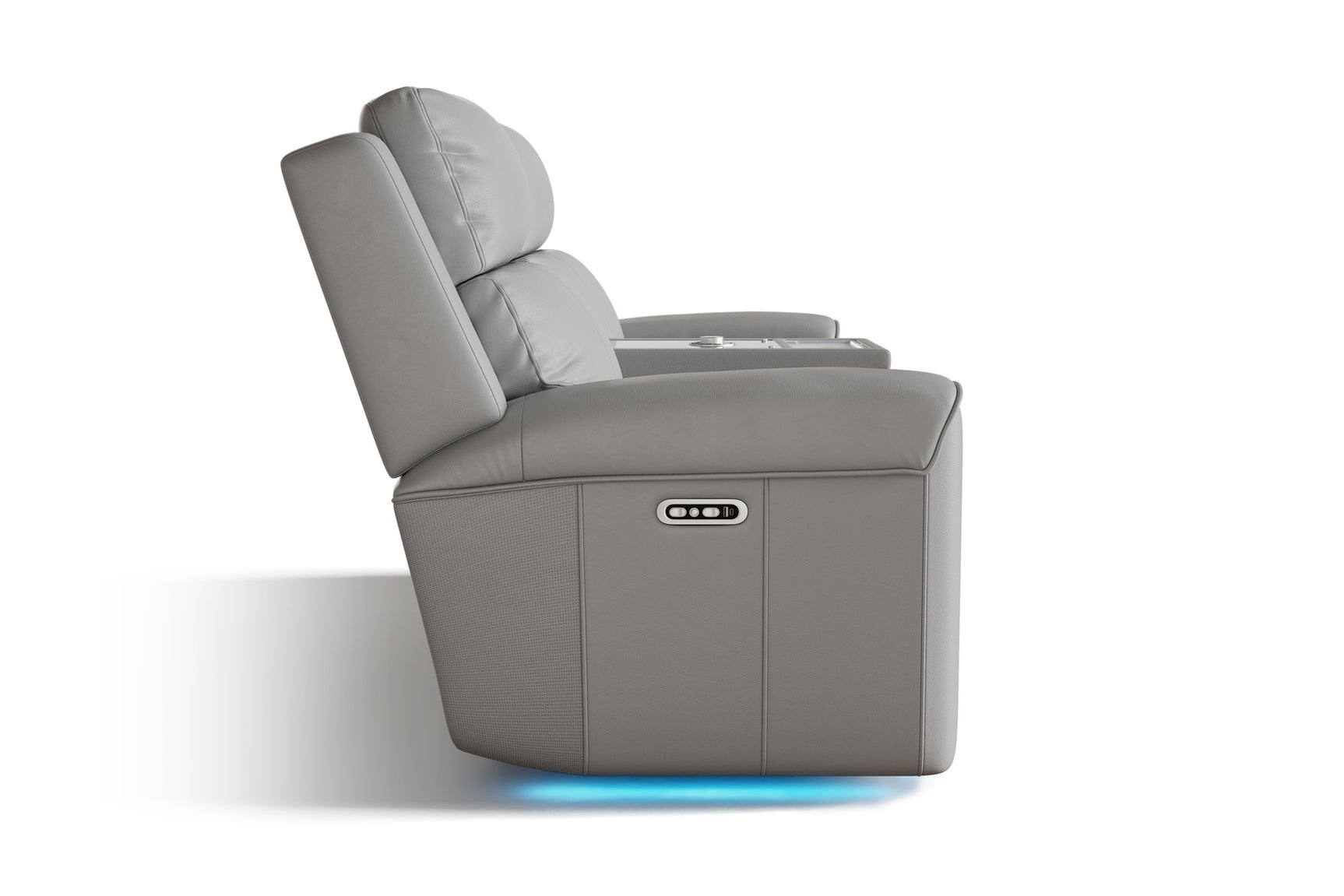 Harbour Immersive Audio Leather Dual Recliner Loveseat Sofa with Console