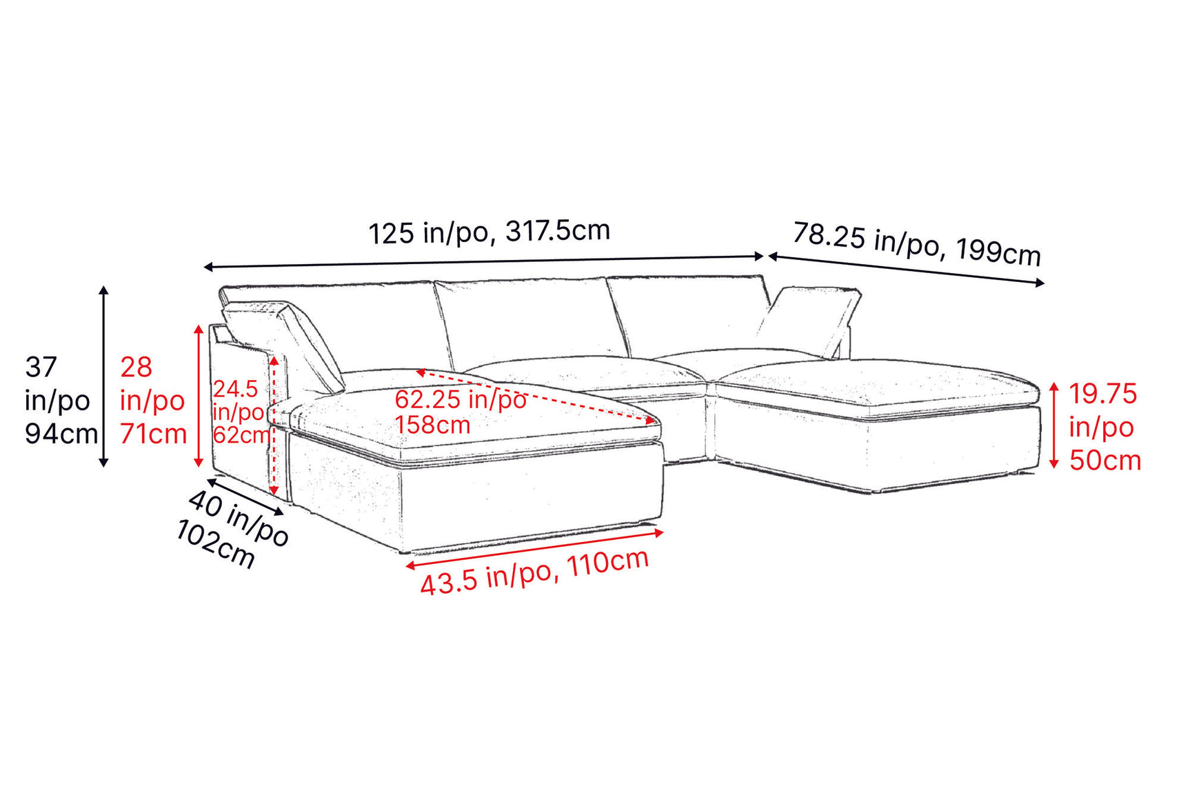 Isola Leather Theater Lounge Modular Sofa