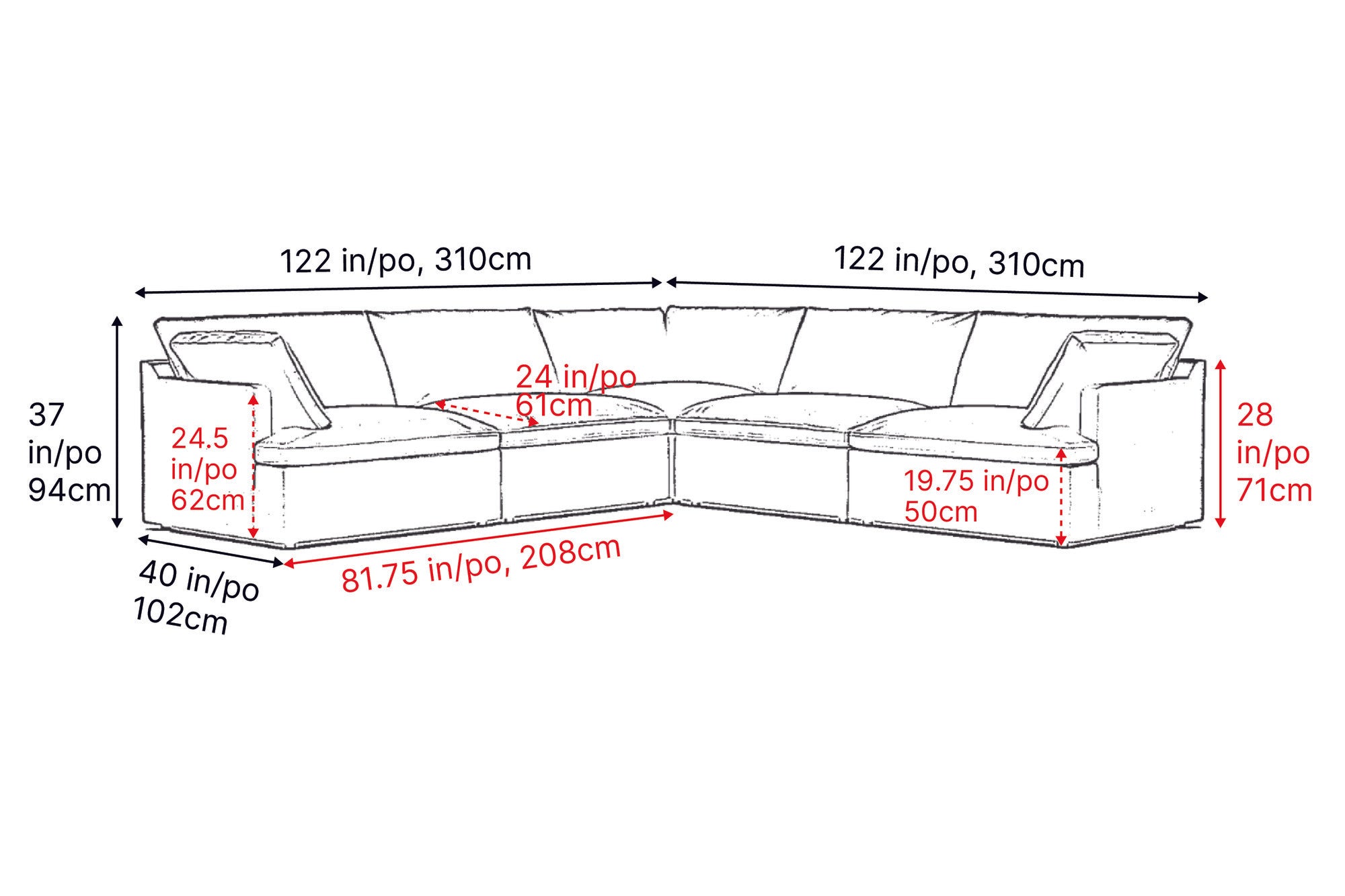 Isola Leather Theater Lounge Modular Sofa