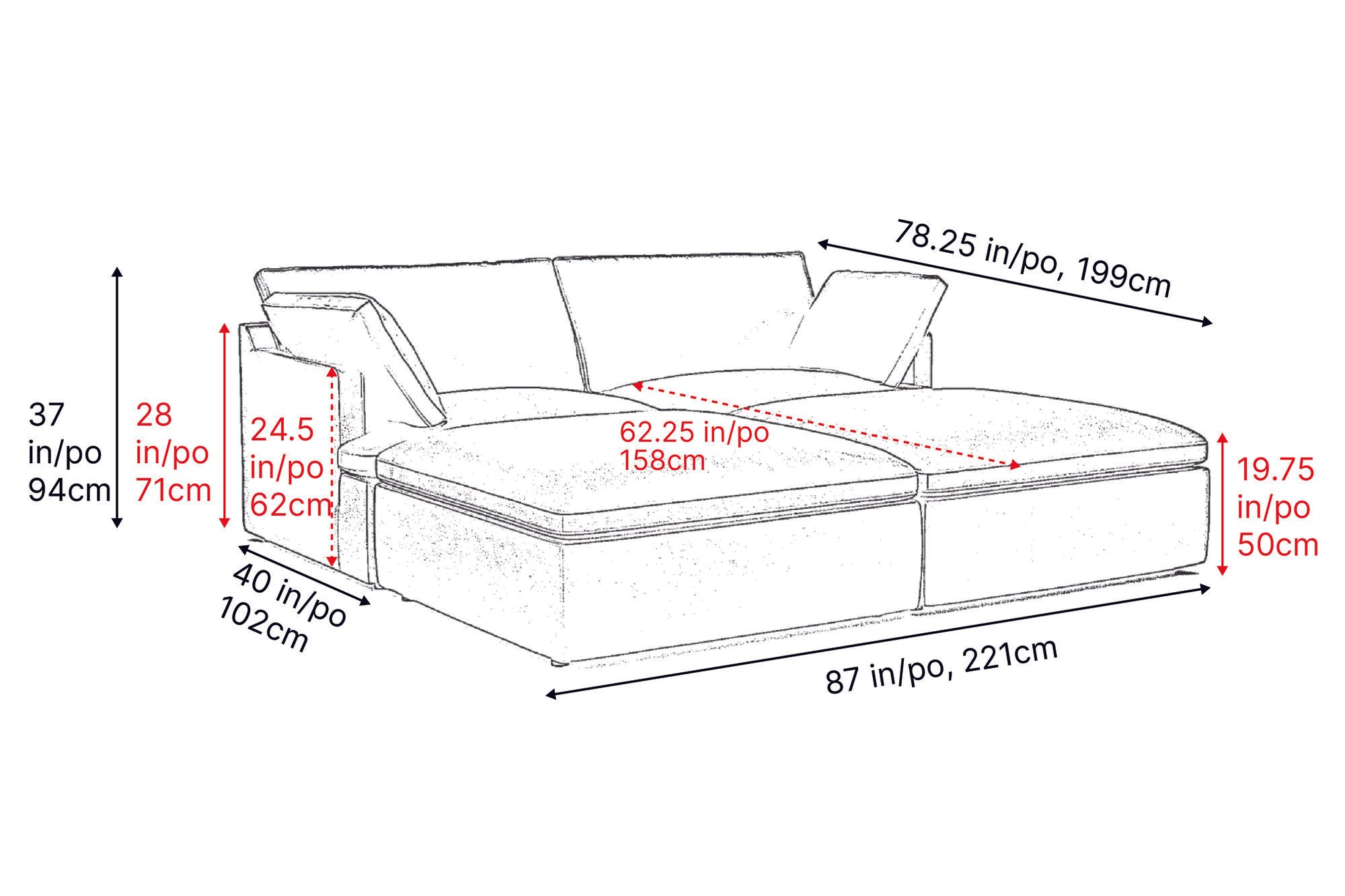 Isola Leather Theater Lounge Modular Sofa