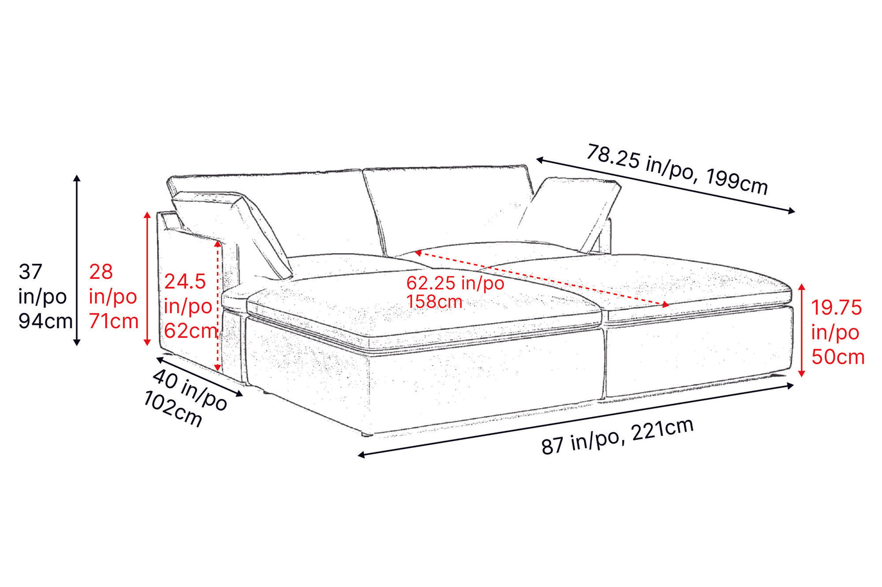 Isola Leather Theater Lounge Modular Sofa