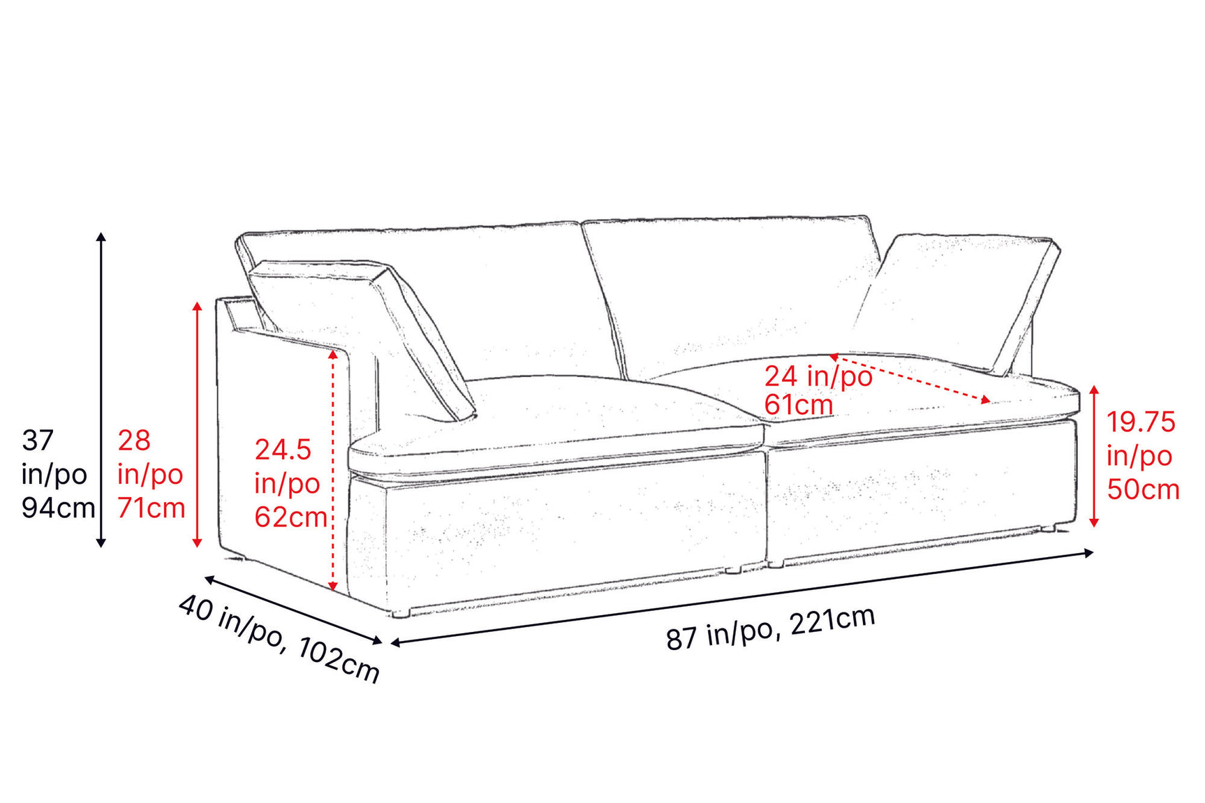 Isola Leather Theater Lounge Modular Sofa